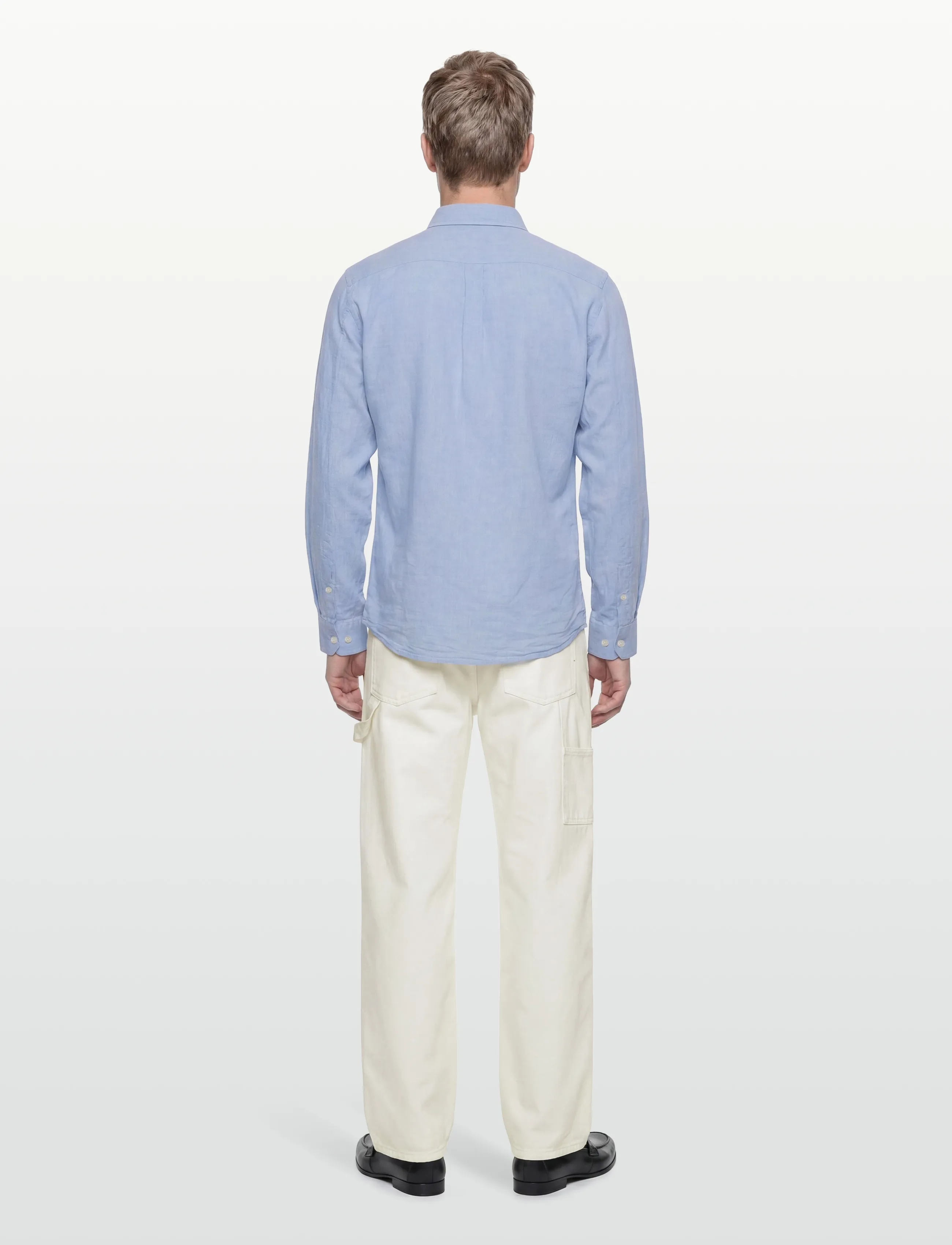 Lindbergh - Cotton/linen shirt L/S - leinenhemden - sky blue - 4