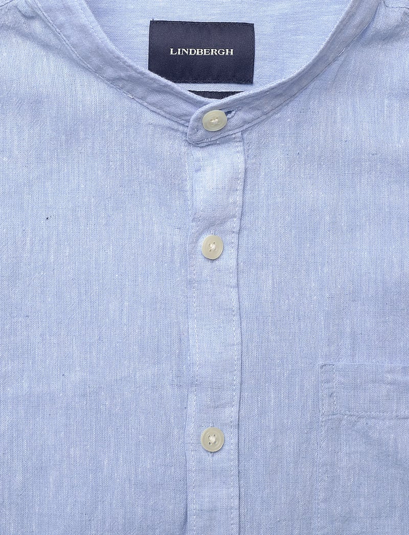 Lindbergh - Cotton/linen shirt L/S - hørskjorter - sky blue - 2