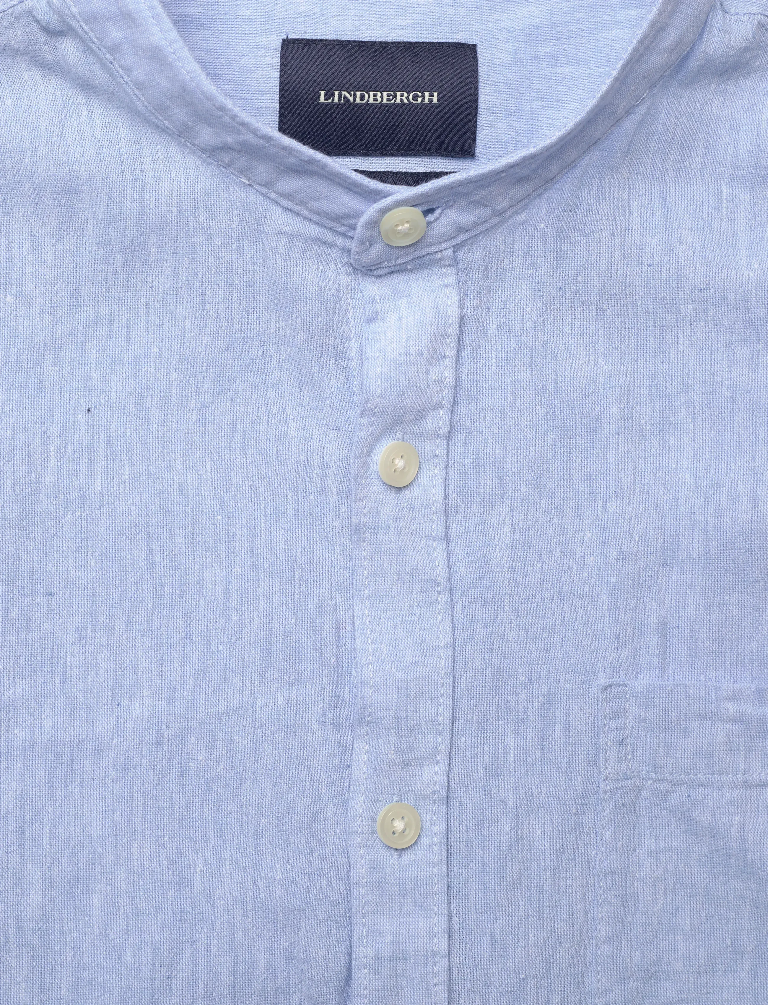 Lindbergh - Cotton/linen shirt L/S - leinenhemden - sky blue - 5