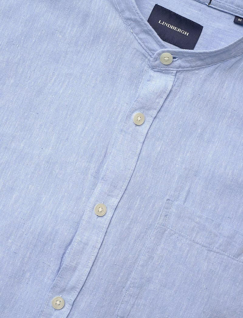 Lindbergh - Cotton/linen shirt L/S - hørskjorter - sky blue - 3