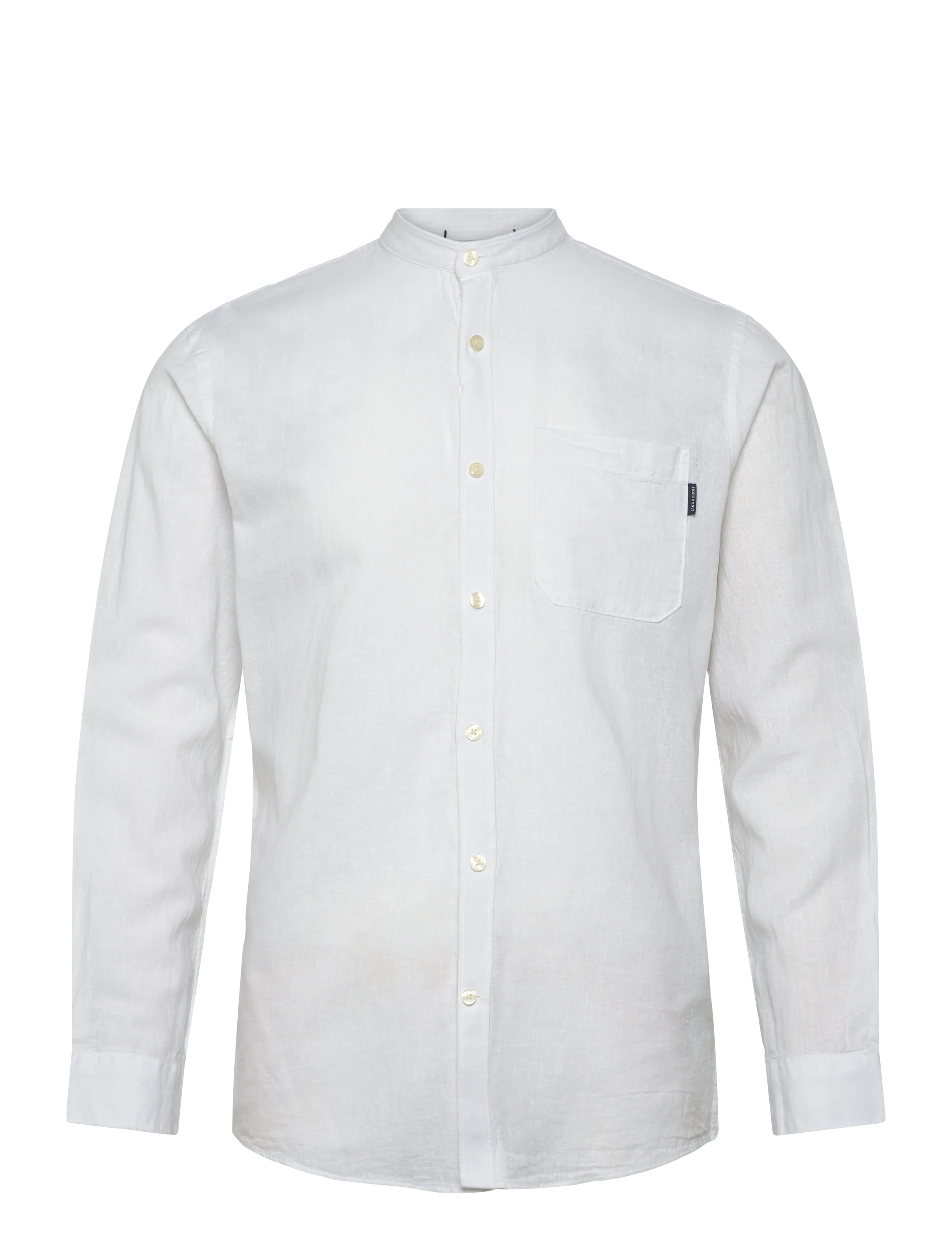 Lindbergh Cotton/linen shirt L/S - Kläder - WHITE / white