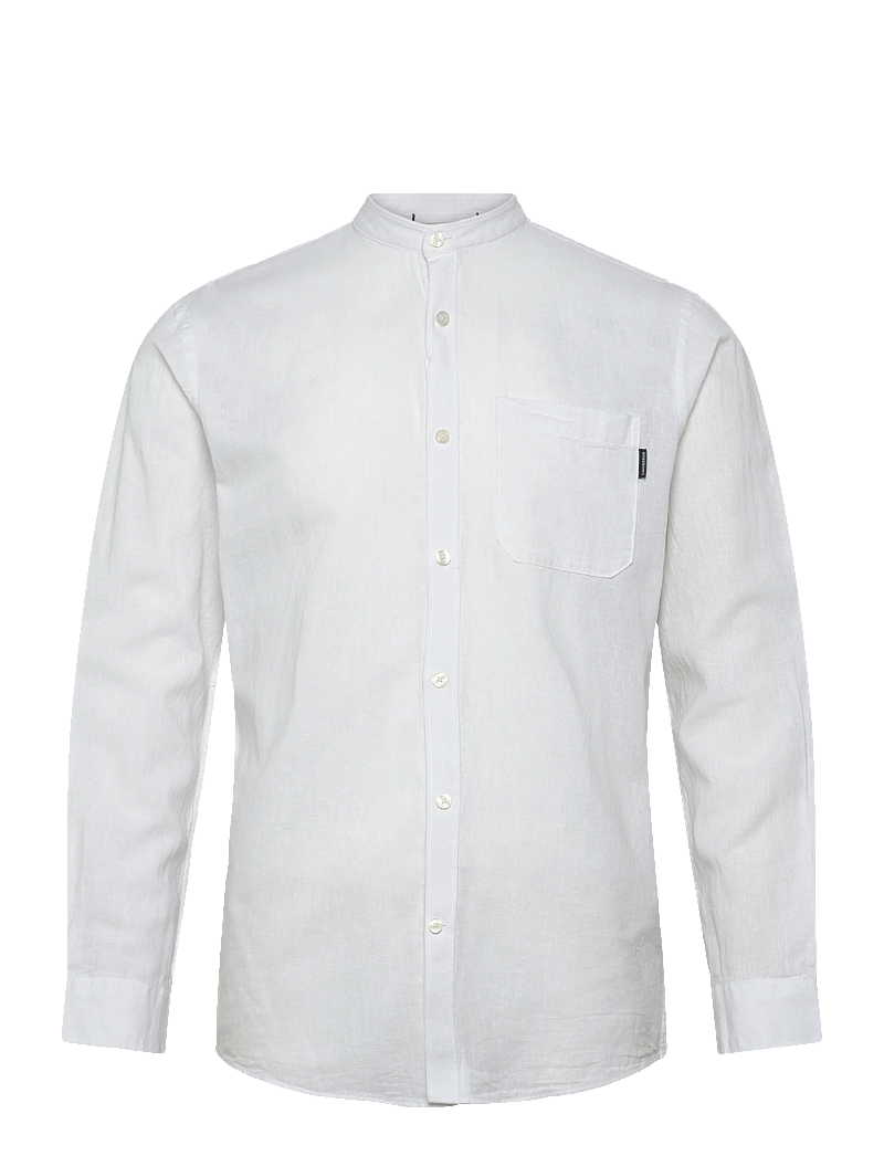 Lindbergh - Cotton/linen shirt L/S - leinenhemden - white - 0