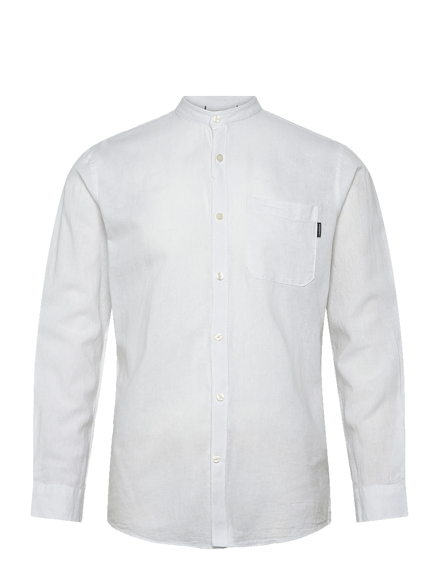 Lindbergh - Cotton/linen shirt L/S - linen shirts - white - 1