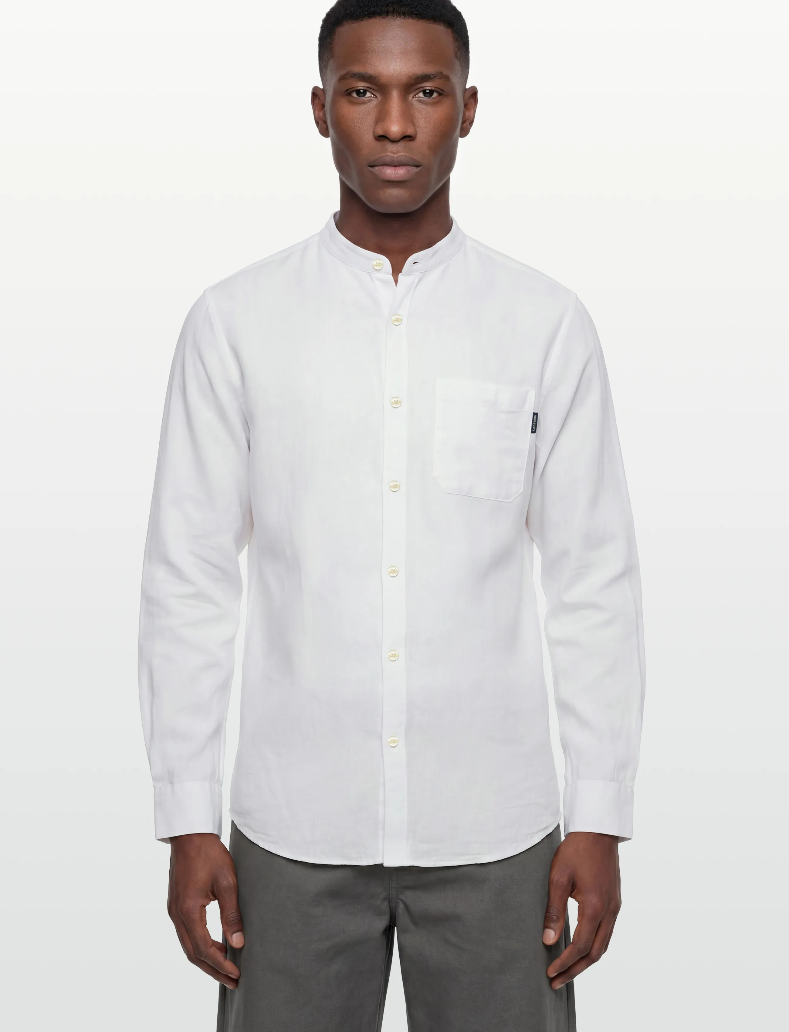 Lindbergh - Cotton/linen shirt L/S - hørskjorter - white - 3