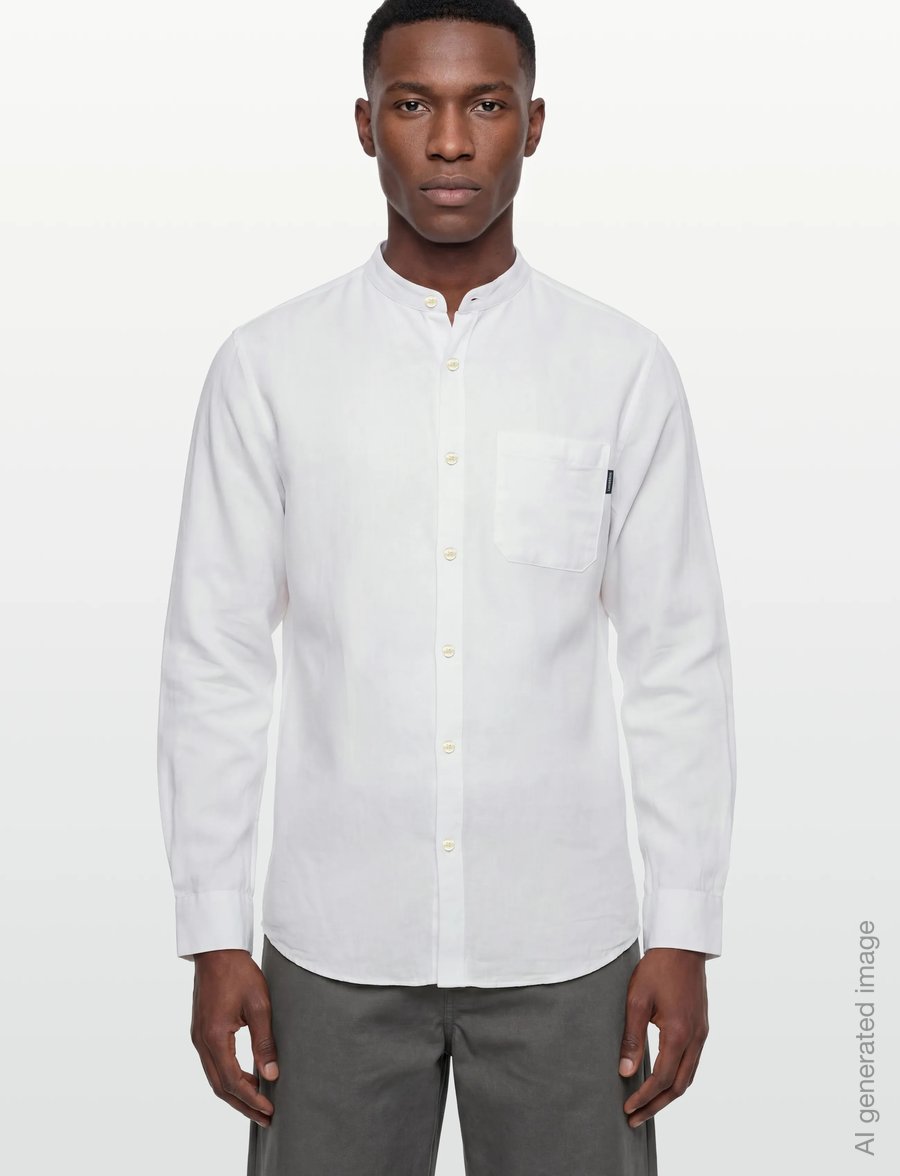 Lindbergh - Cotton/linen shirt L/S - linen shirts - white - 3