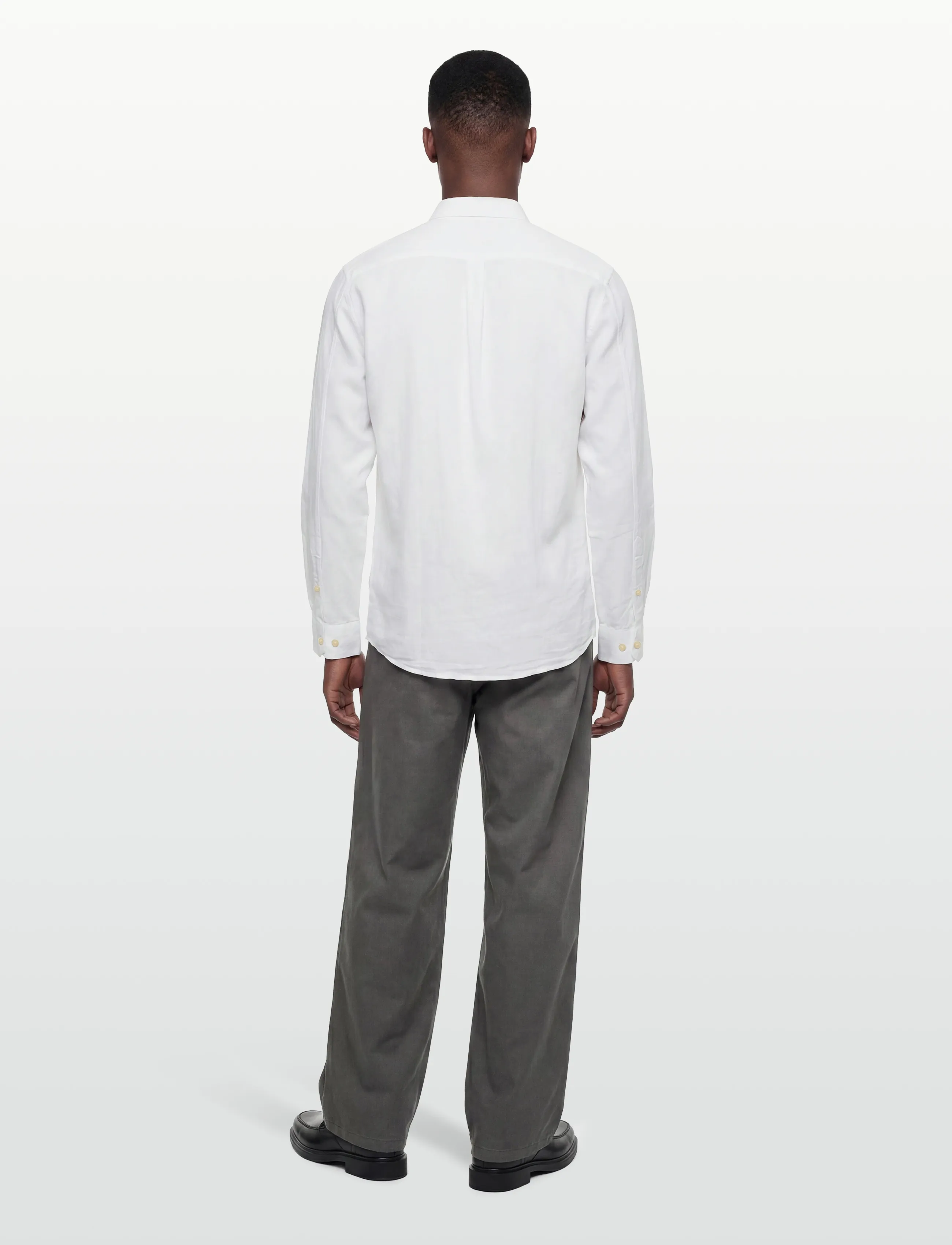 Lindbergh - Cotton/linen shirt L/S - hørskjorter - white - 4