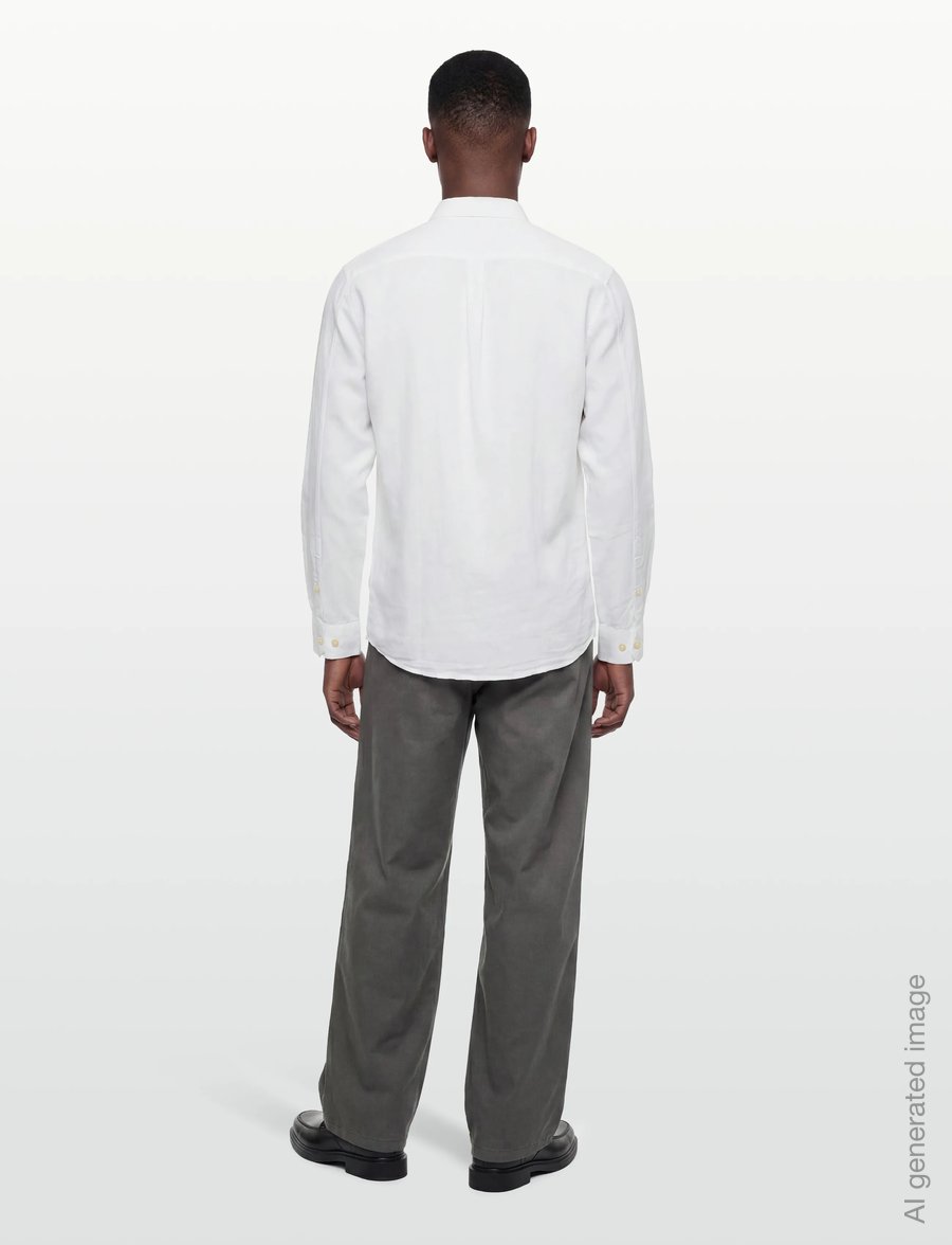 Lindbergh - Cotton/linen shirt L/S - linen shirts - white - 4