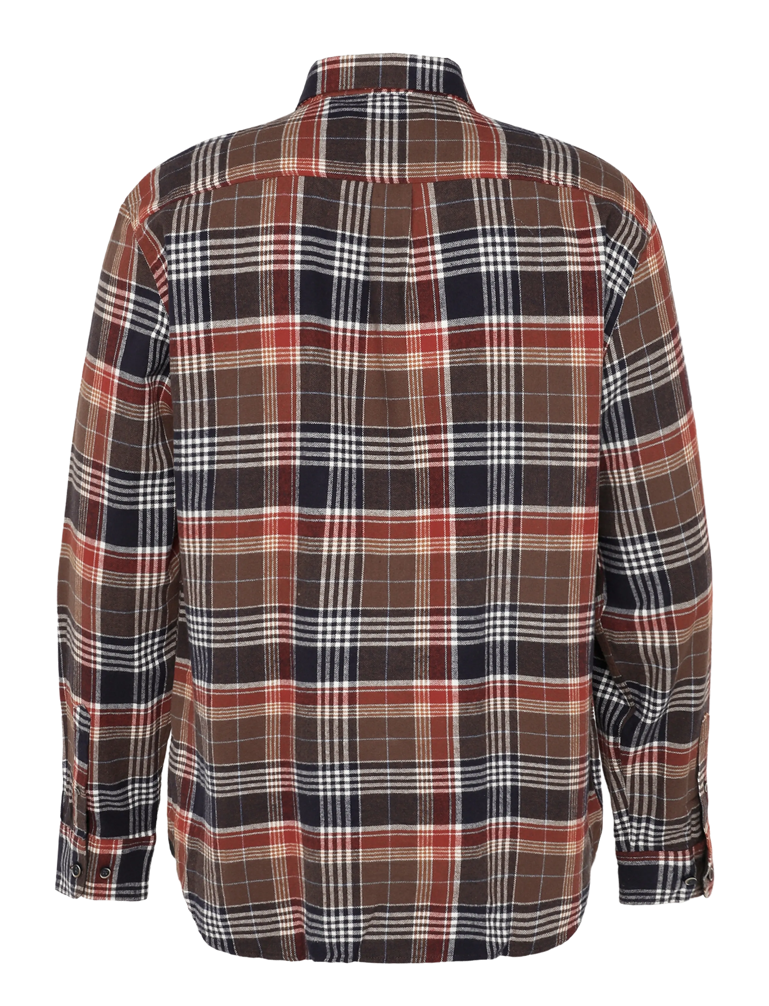 Lindbergh - Large checked brushed shirt L/S - flannel-skjorter - deep brown - 2