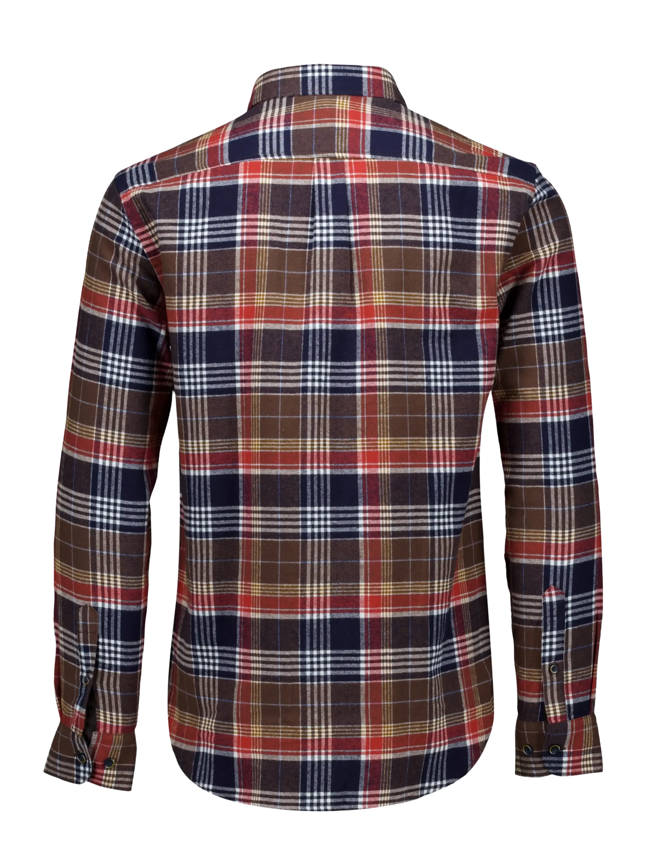 Lindbergh - Large checked brushed shirt L/S - flannel shirts - deep brown - 2