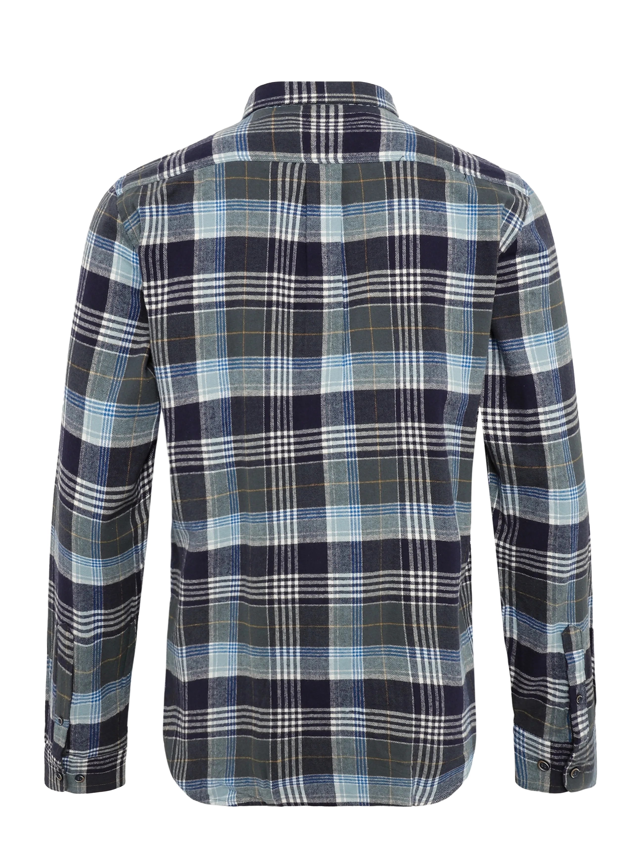 Lindbergh - Large checked brushed shirt L/S - flannel-skjorter - dusty green - 2