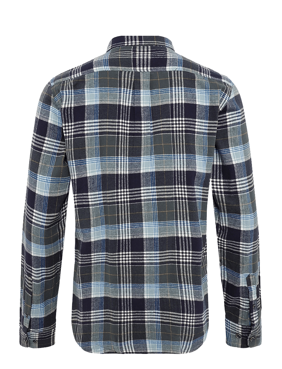Lindbergh - Large checked brushed shirt L/S - flannel-skjorter - dusty green - 2