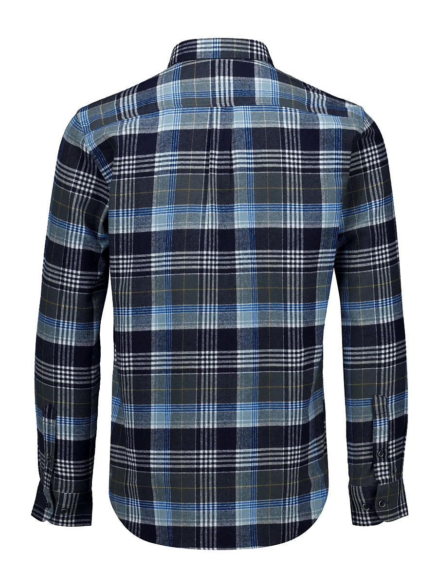 Lindbergh - Large checked brushed shirt L/S - flanellskjortor - dusty green - 2