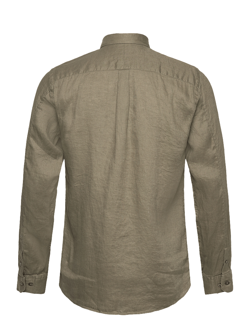 Lindbergh - Pure linen L/S shirt - linneskjortor - lt dusty army - 1