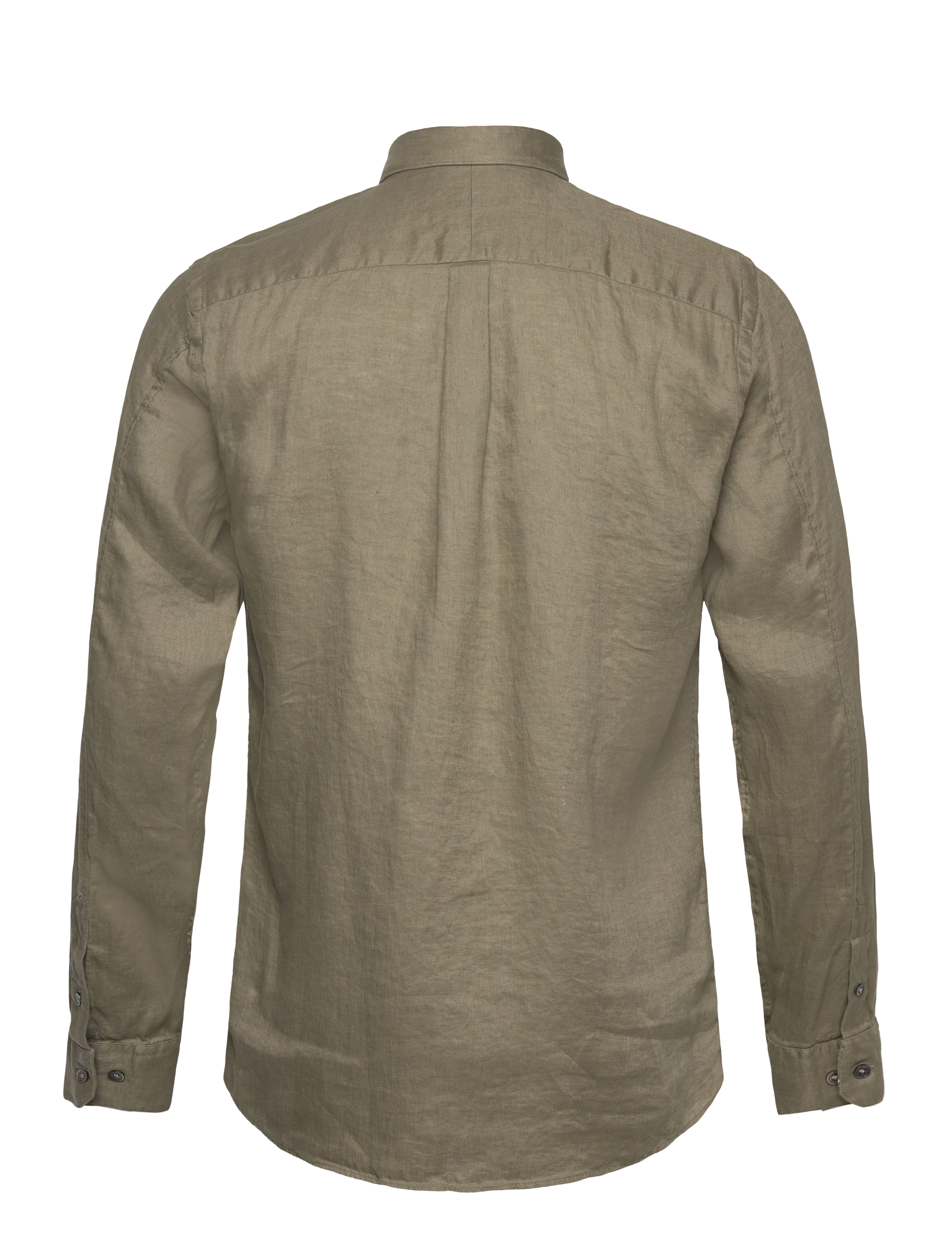 Lindbergh - Pure linen L/S shirt - lt dusty army - 1