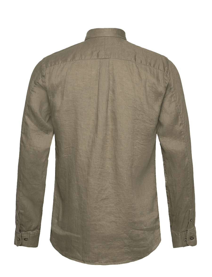 Lindbergh - Pure linen L/S shirt - lt dusty army - 1