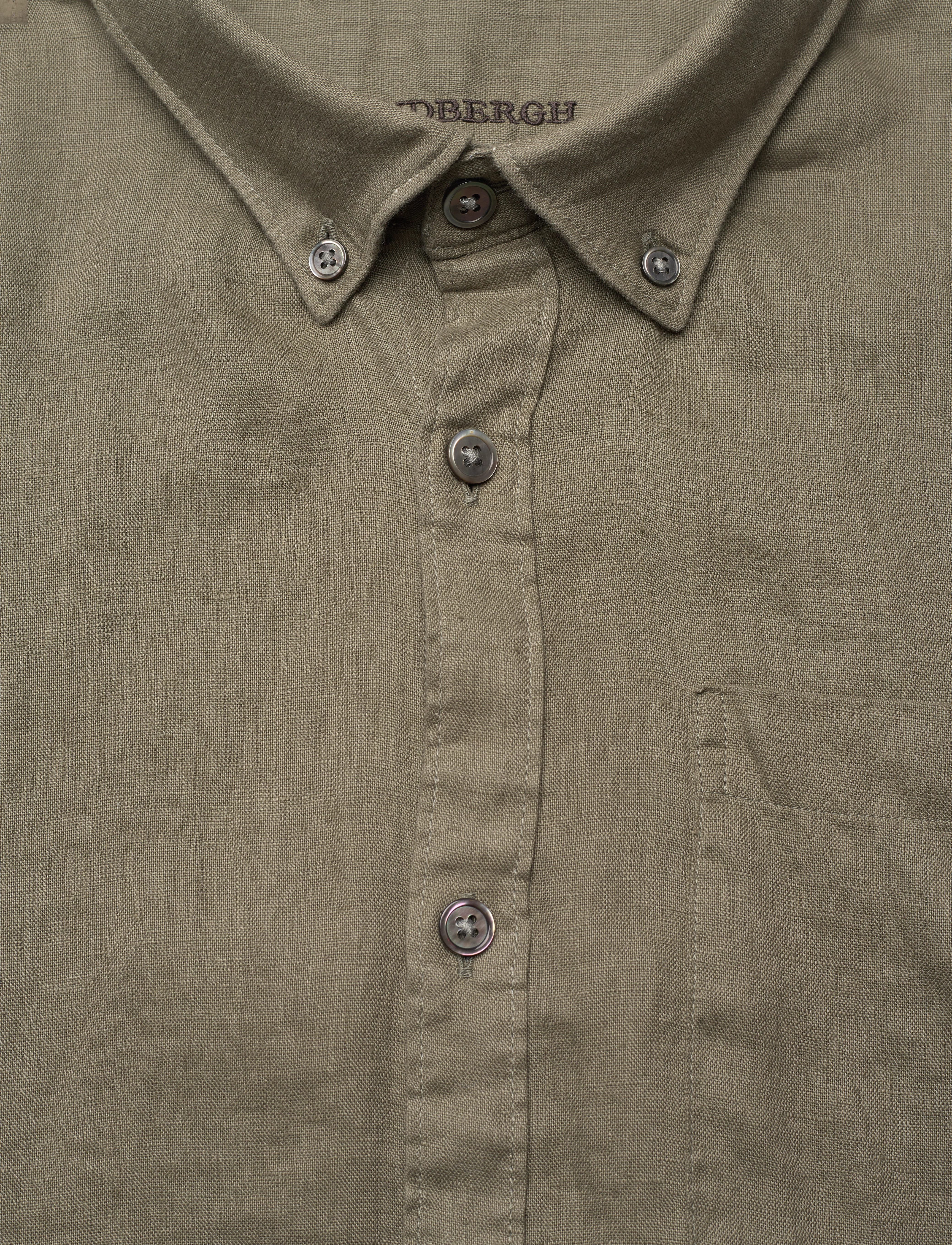 Lindbergh - Pure linen L/S shirt - lt dusty army - 2