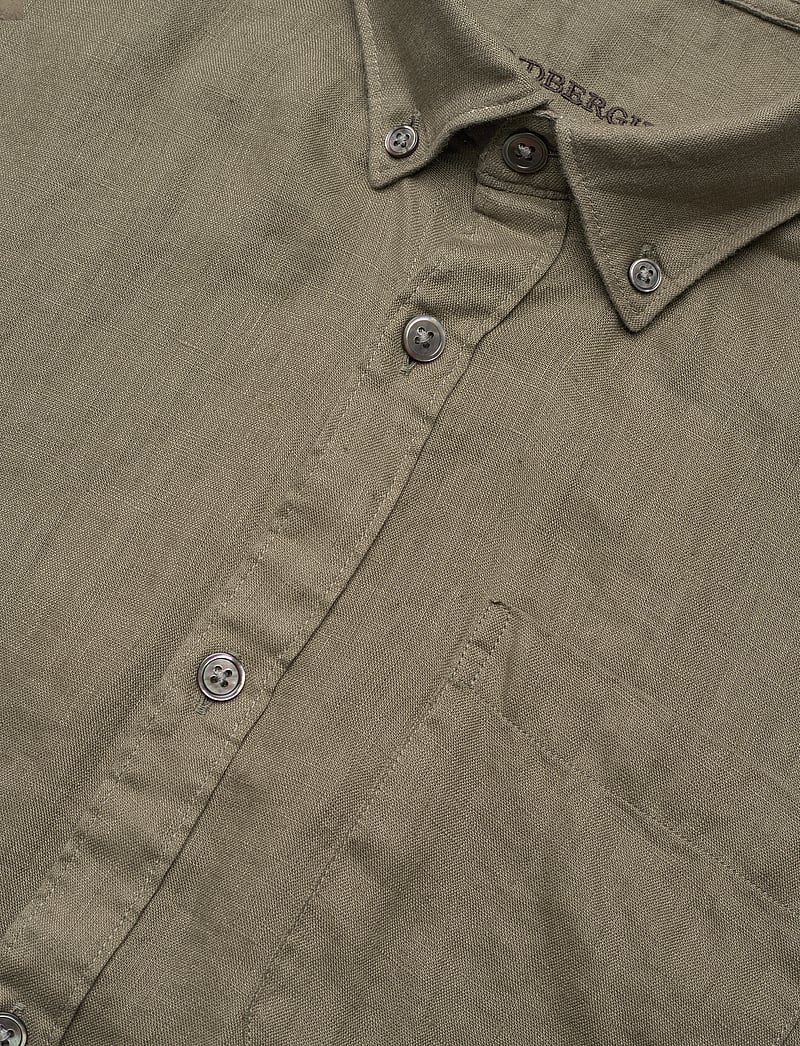 Lindbergh - Pure linen L/S shirt - linneskjortor - lt dusty army - 3