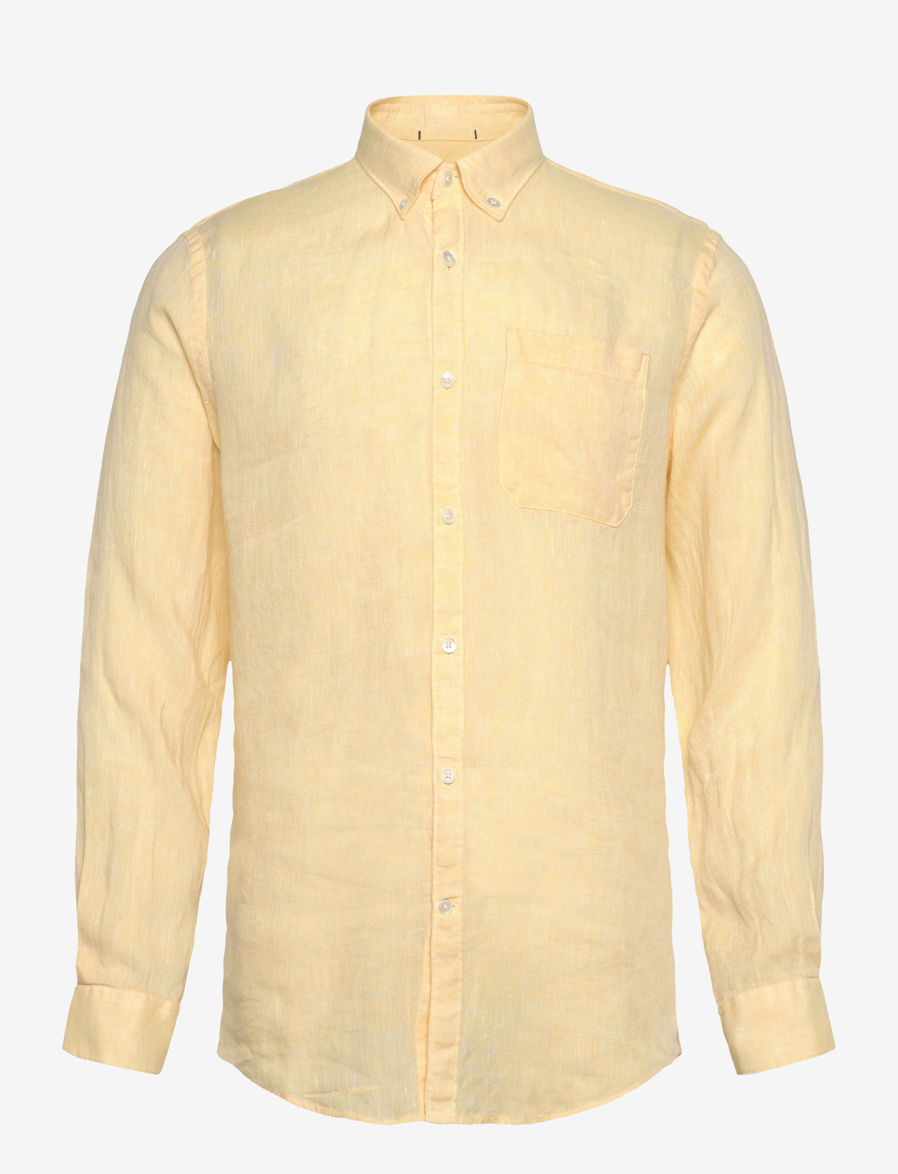 Lindbergh - Pure linen L/S shirt - hørskjorter - lt yellow mel - 0