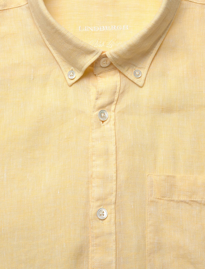 Lindbergh - Pure linen L/S shirt - hørskjorter - lt yellow mel - 2