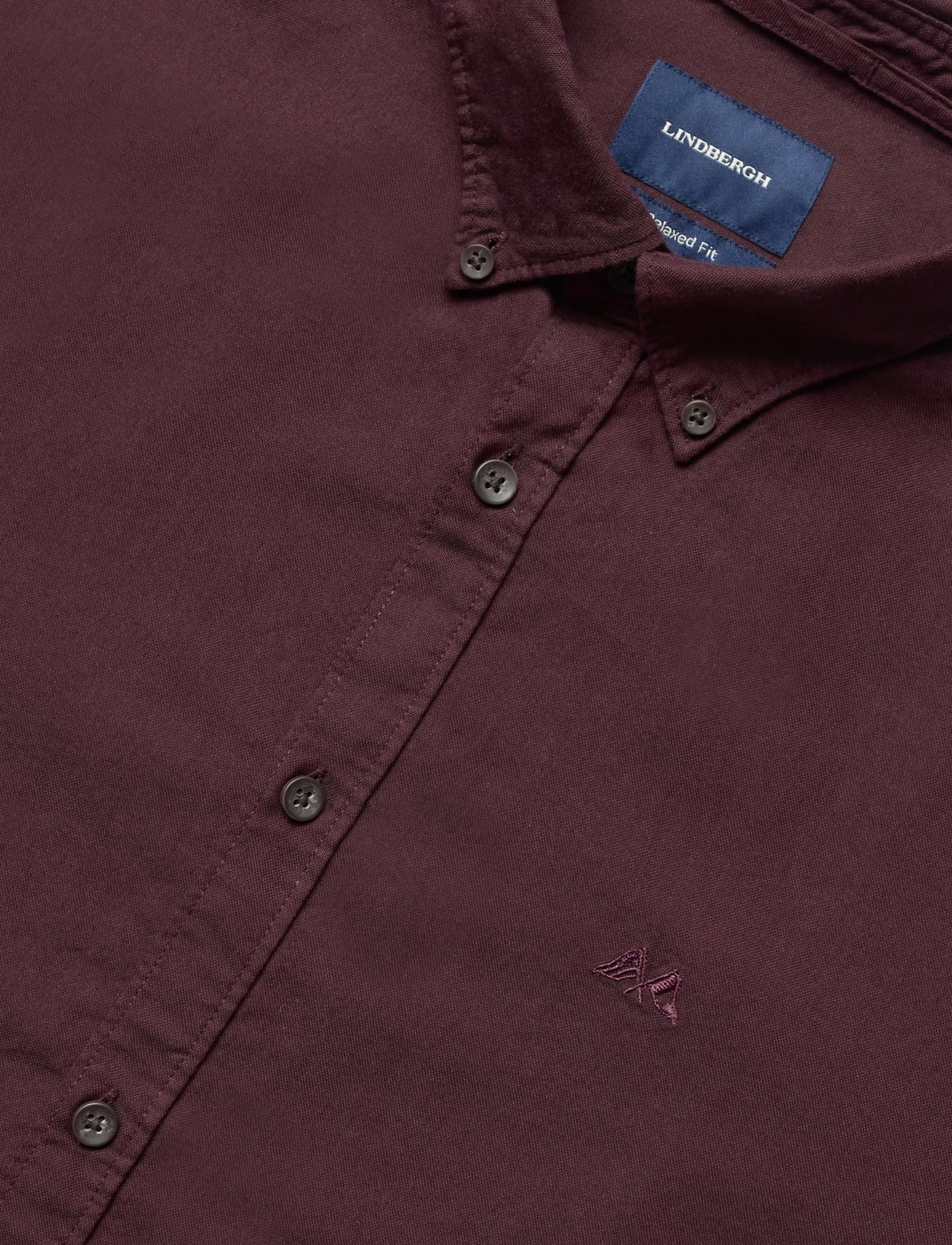 Lindbergh - Yarn dyed oxford superflex shirt L/S - oxford skjorter - burgundy - 2