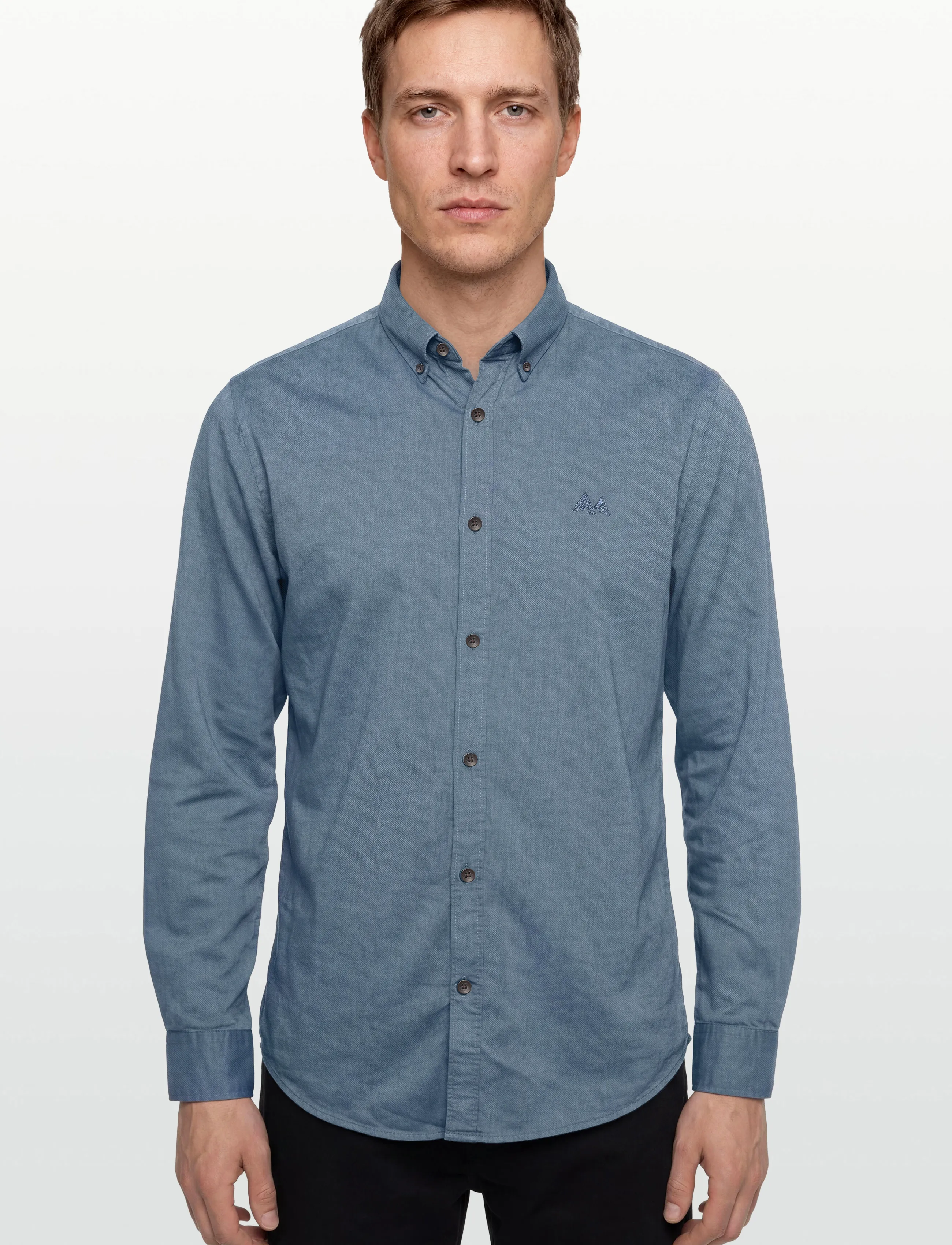 Lindbergh - Yarn dyed oxford superflex shirt L/S - oxford skjorter - dust blue mix - 3