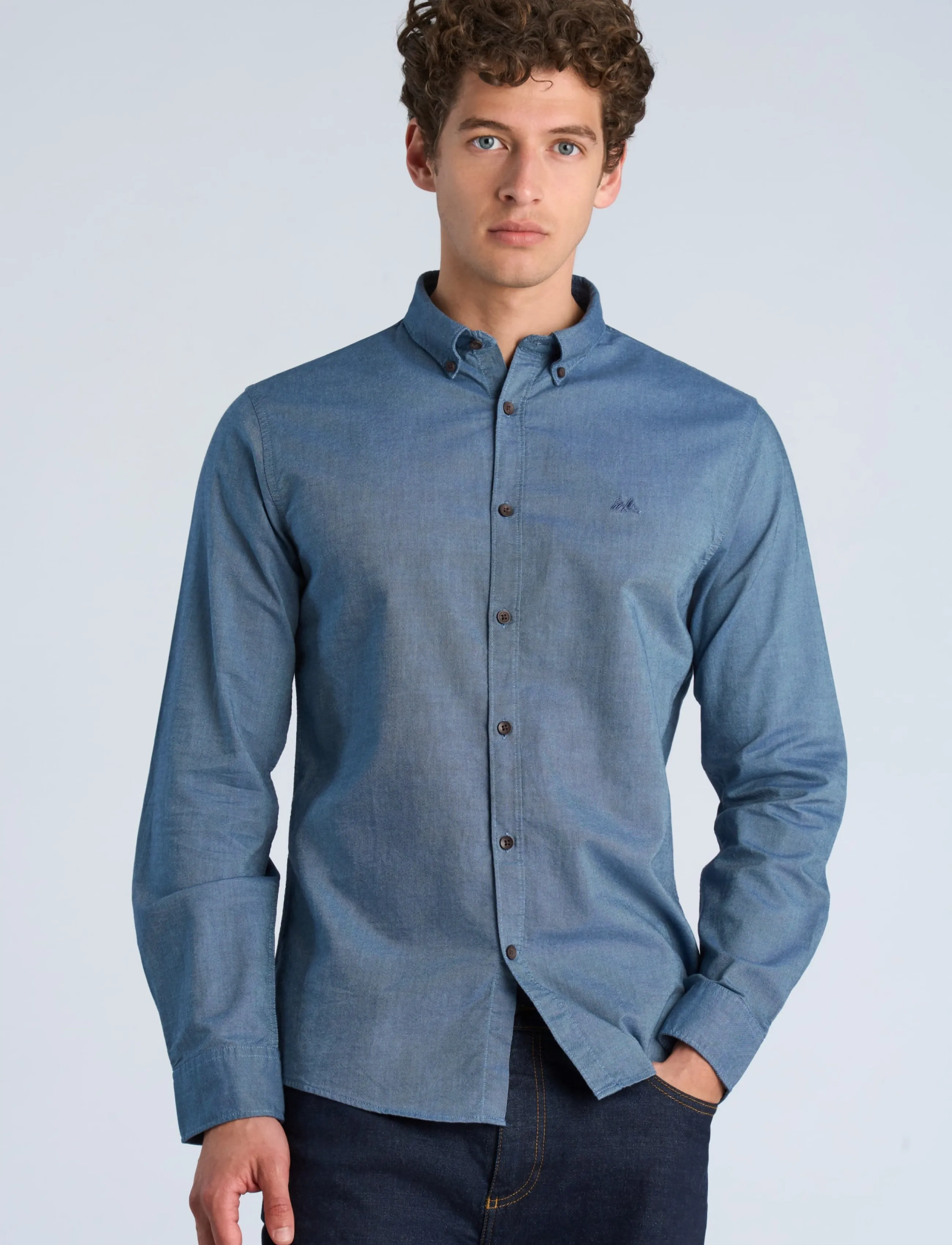 Lindbergh - Yarn dyed oxford superflex shirt L/S - oxford shirts - dust blue mix - 3