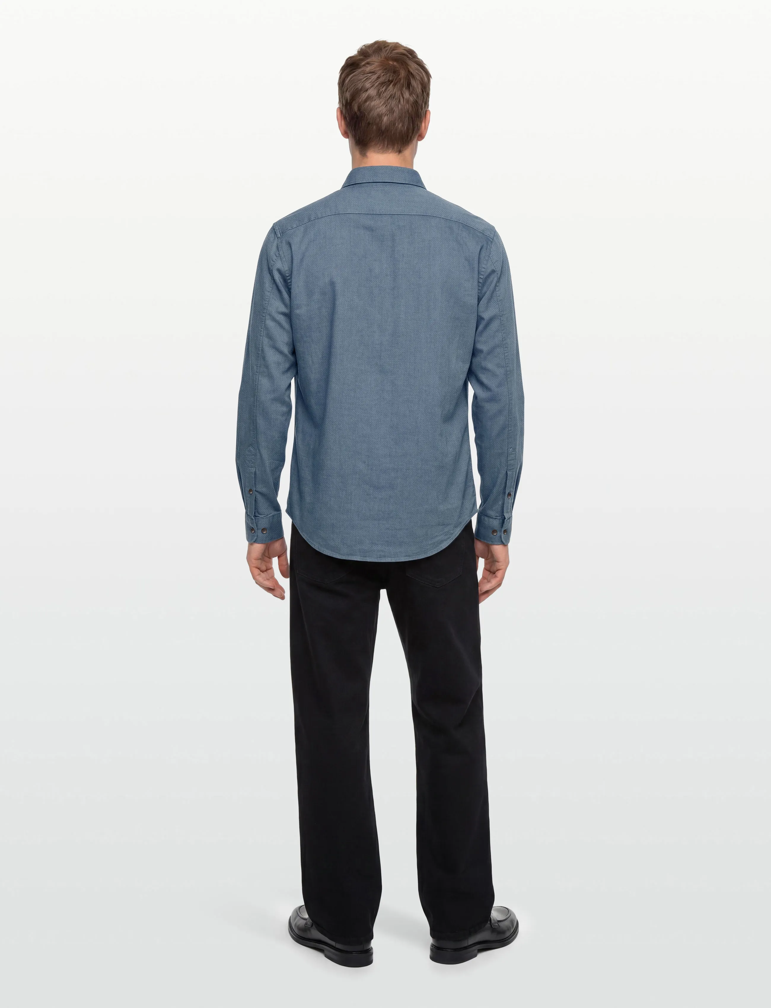 Lindbergh - Yarn dyed oxford superflex shirt L/S - oxford skjorter - dust blue mix - 4