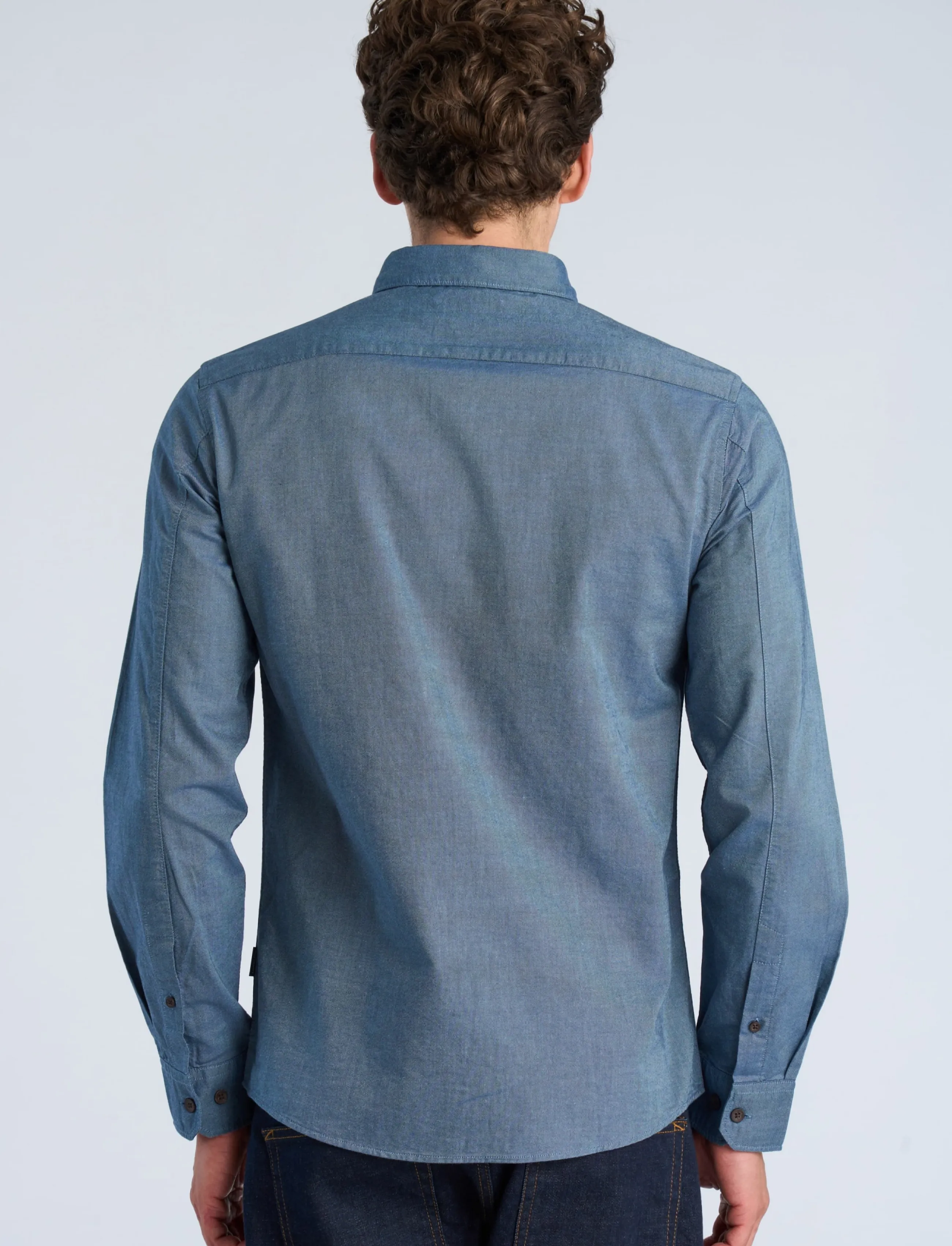 Lindbergh - Yarn dyed oxford superflex shirt L/S - oxford shirts - dust blue mix - 4