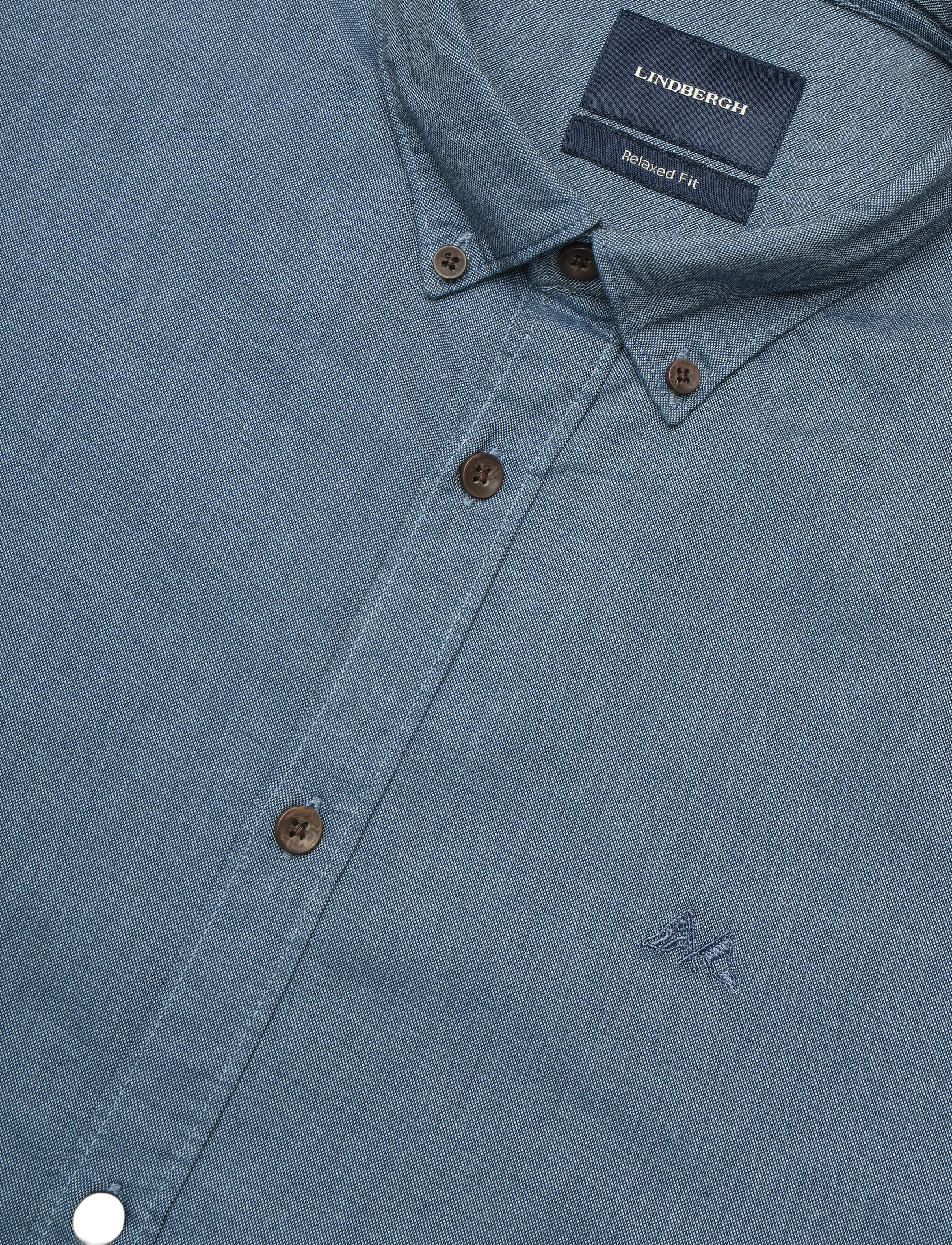 Lindbergh - Yarn dyed oxford superflex shirt L/S - oxford skjorter - dust blue mix - 5