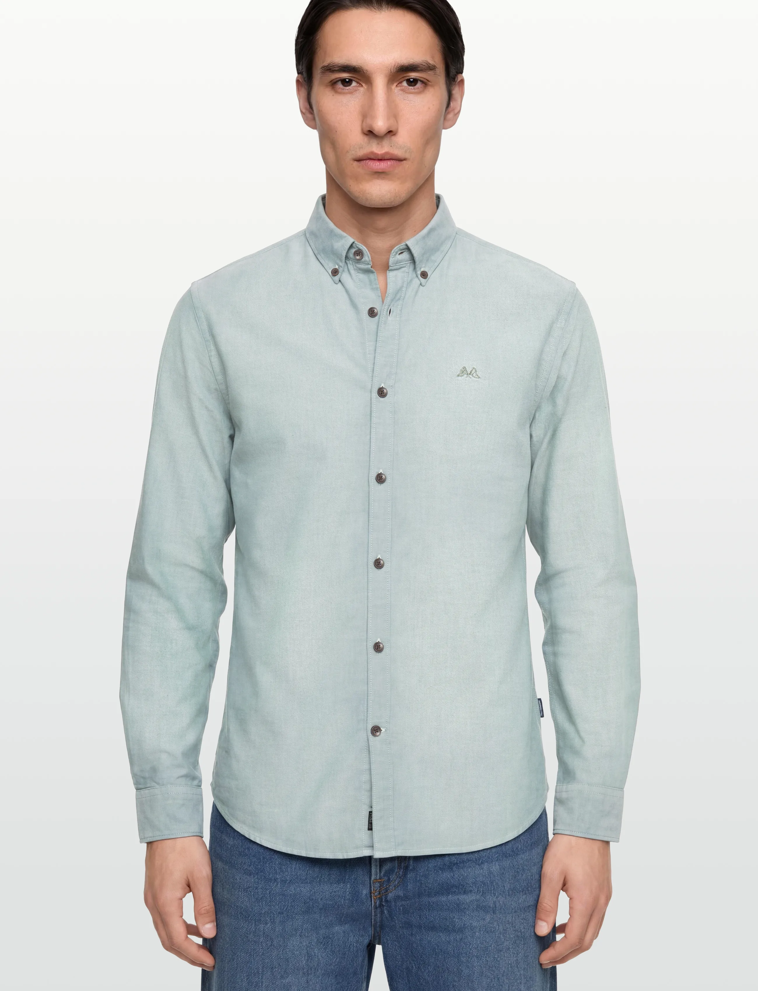 Lindbergh - Yarn dyed oxford superflex shirt L/S - oxford skjorter - green - 3