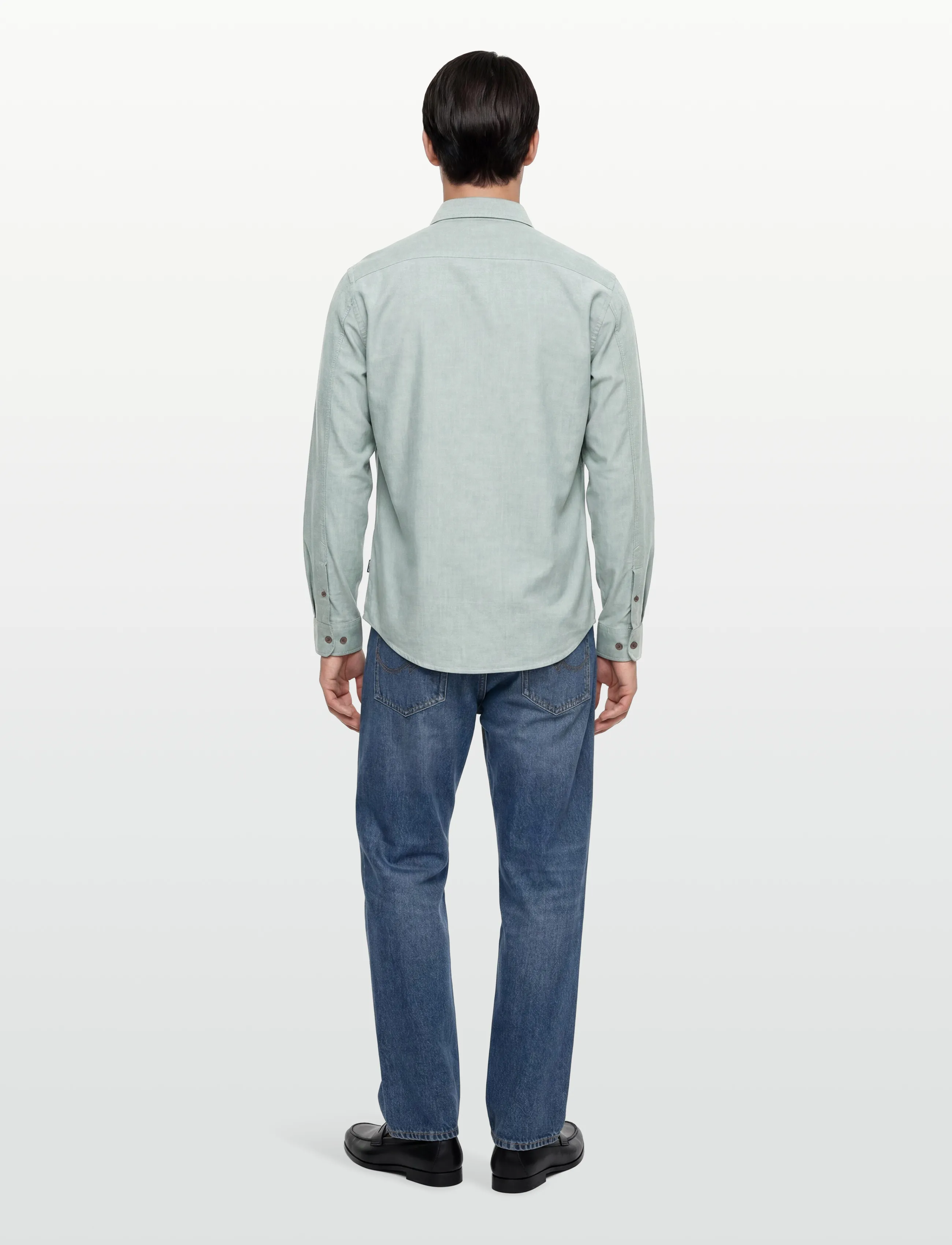 Lindbergh - Yarn dyed oxford superflex shirt L/S - oxford skjorter - green - 4
