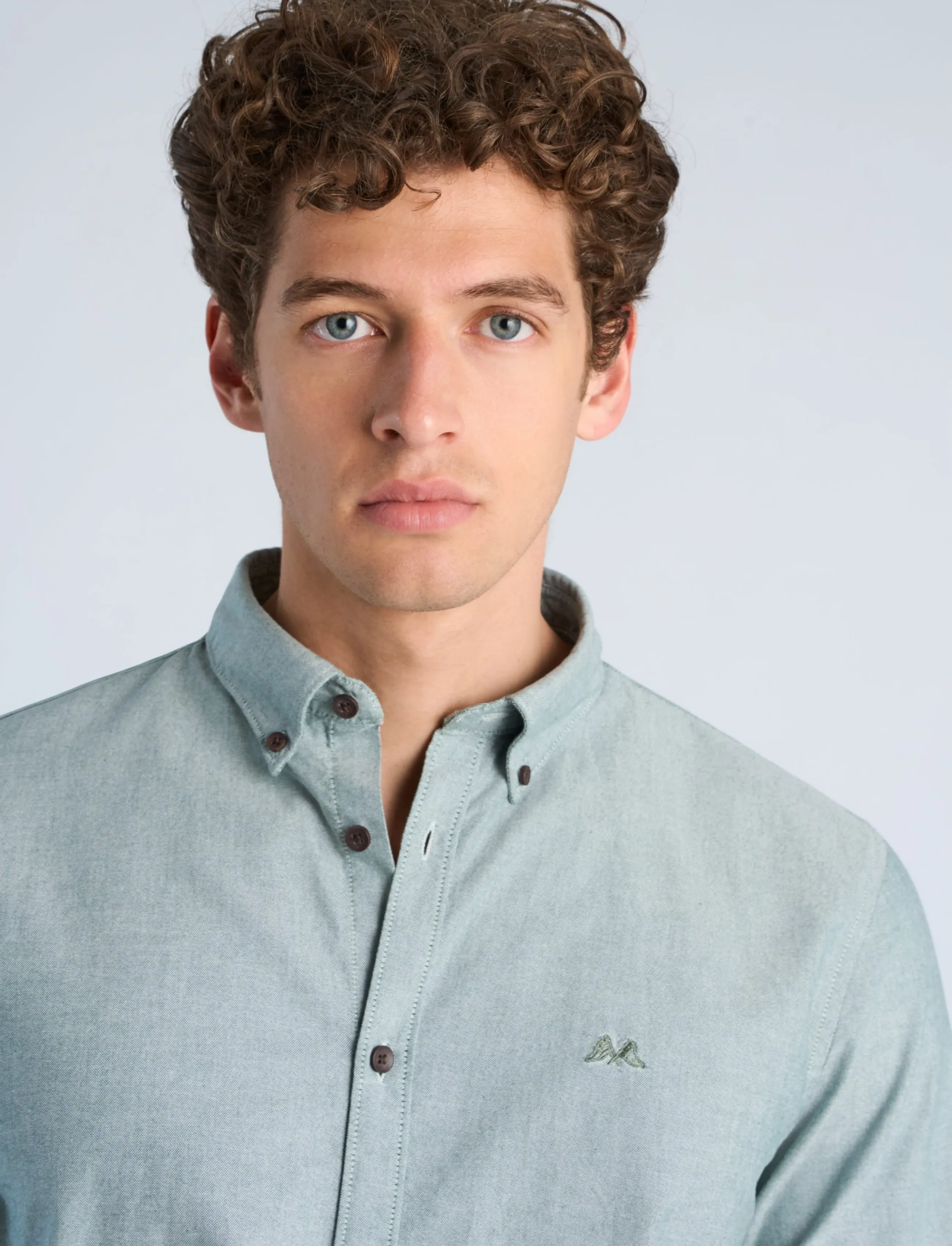 Lindbergh - Yarn dyed oxford superflex shirt L/S - oxford shirts - green - 5