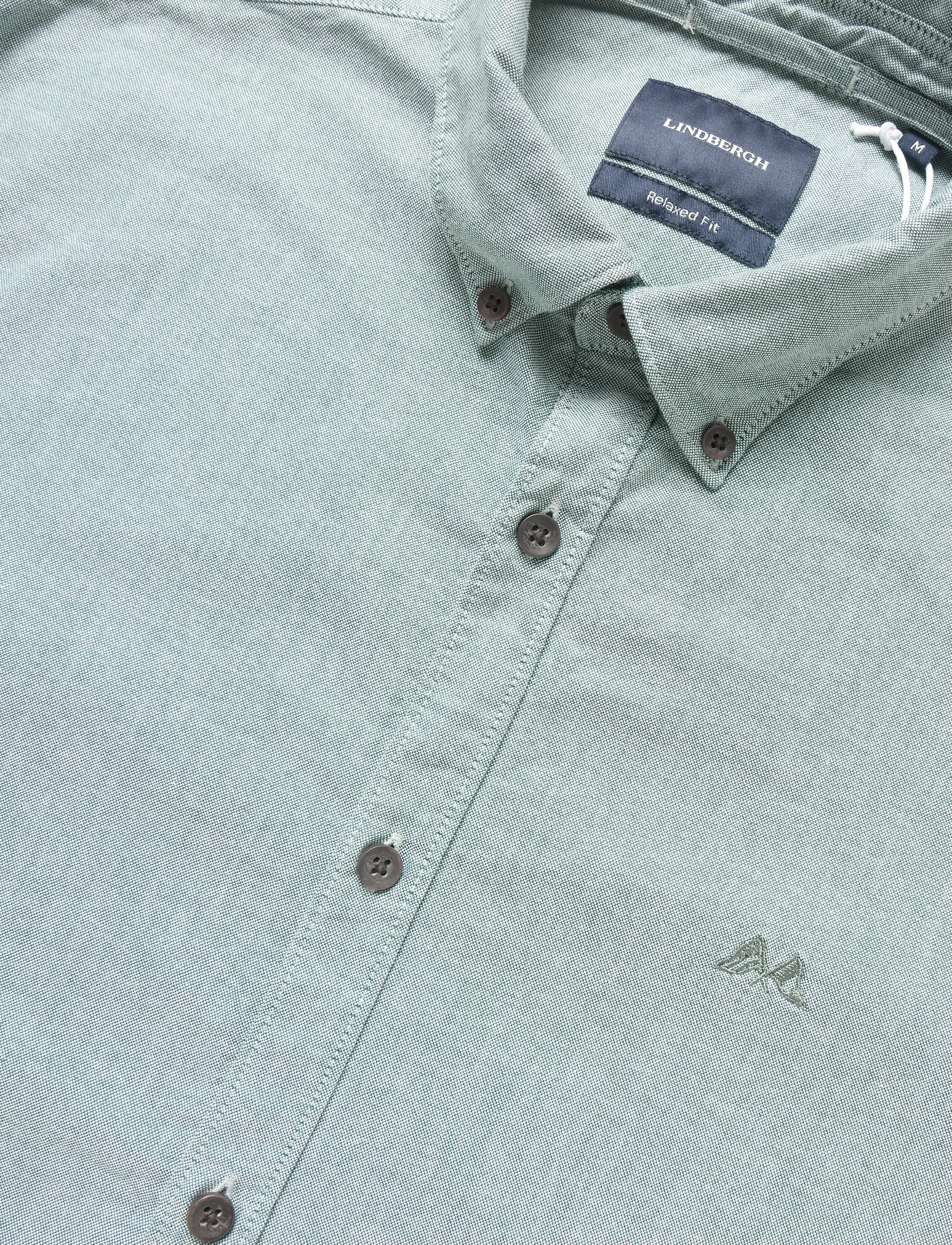 Lindbergh - Yarn dyed oxford superflex shirt L/S - oxford skjorter - green - 5