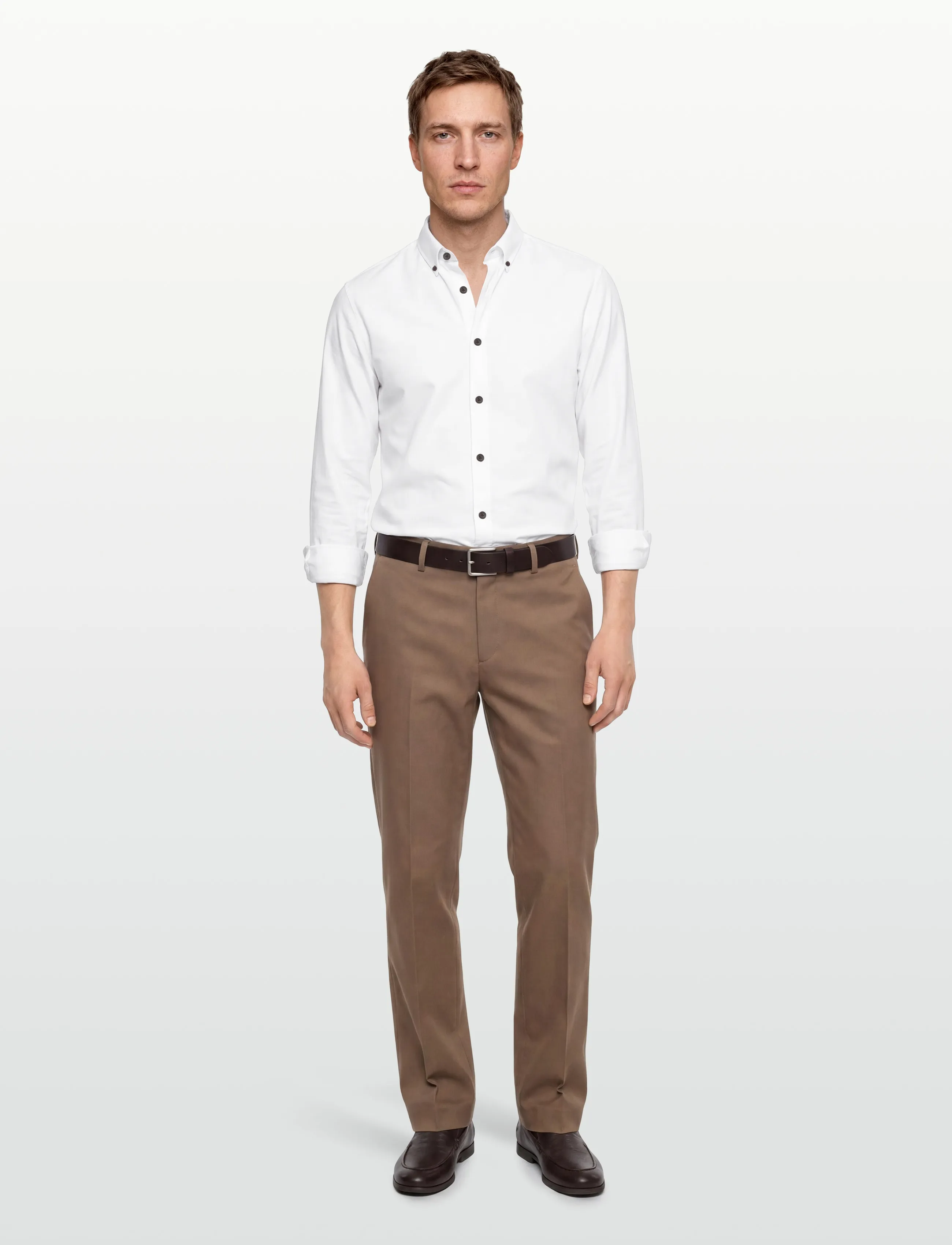 Lindbergh - Yarn dyed oxford superflex shirt L/S - oxford skjorter - white - 0