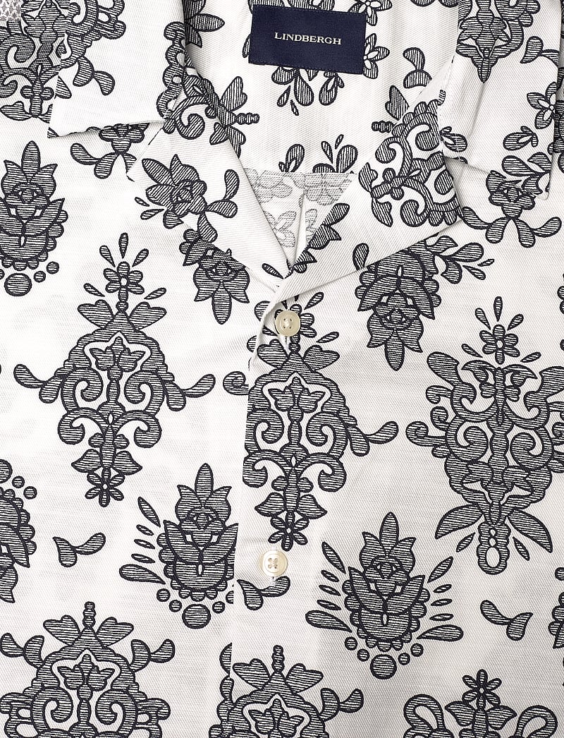 Lindbergh - Cotton/Lyocel AOP shirt S/S - overhemden met korte mouw - white - 3