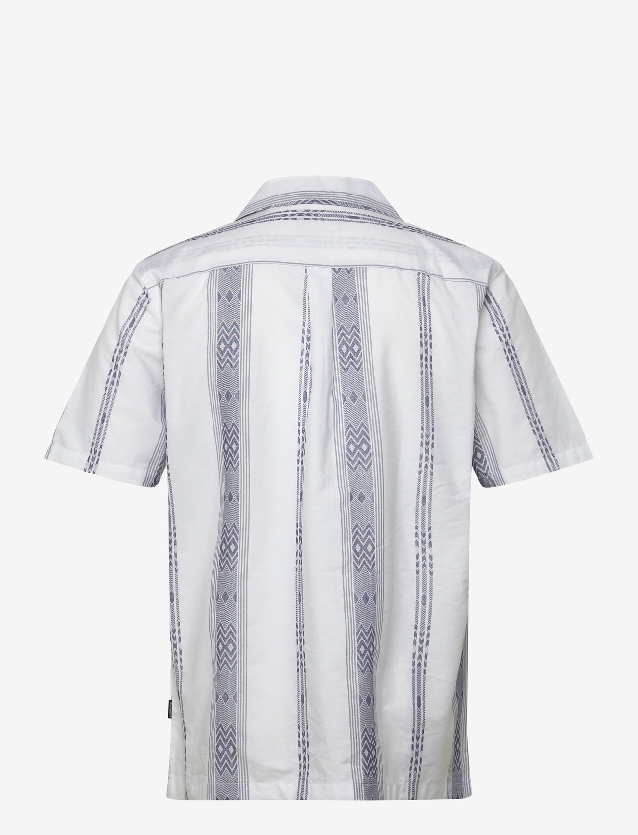 Lindbergh - Dobby stripe S/S resort shirt - kortærmede skjorter - white - 1