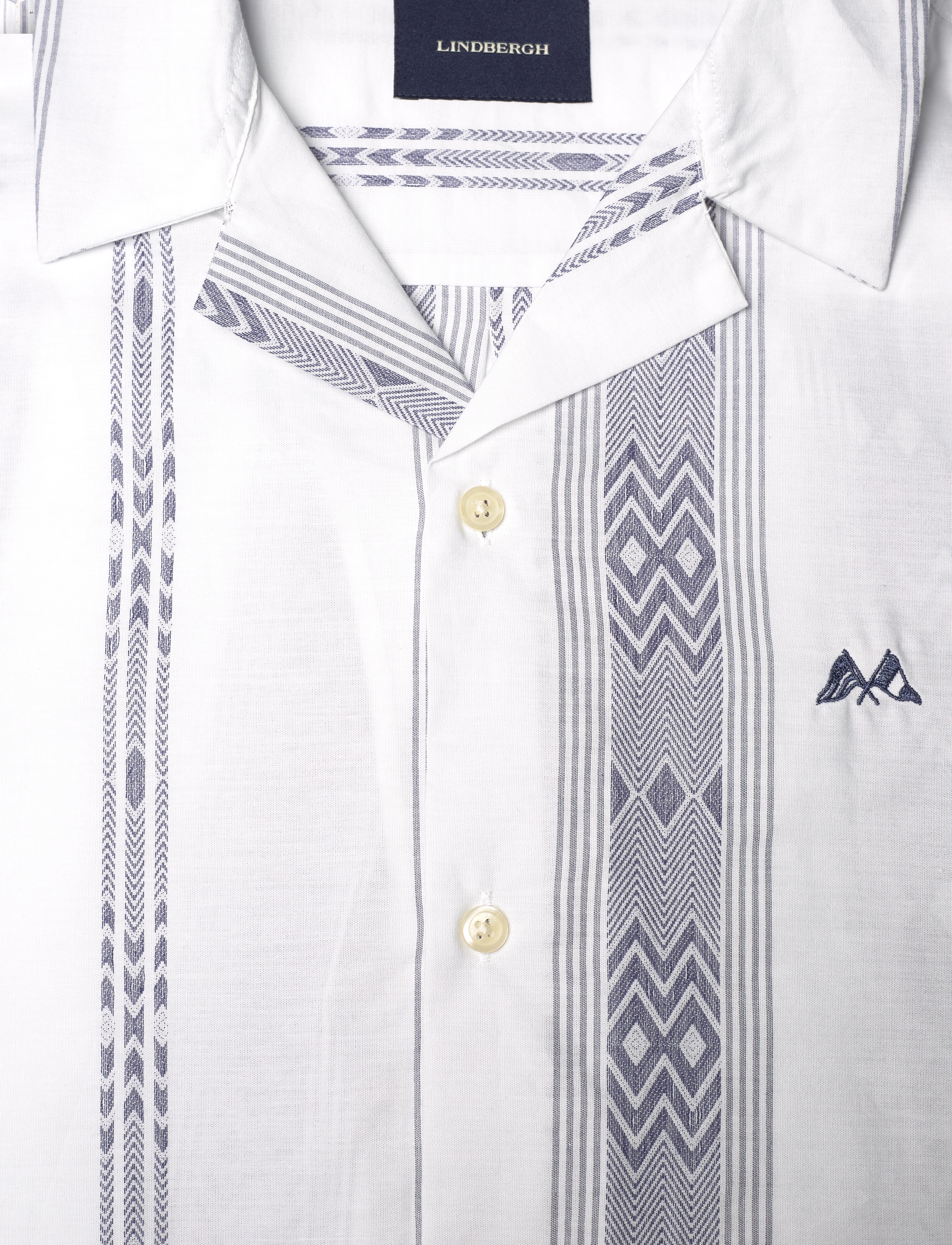 Lindbergh - Dobby stripe S/S resort shirt - krótki rękaw - white - 2