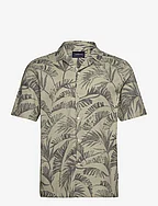 Washed AOP S/S resort shirt - LT DUSTY GREEN