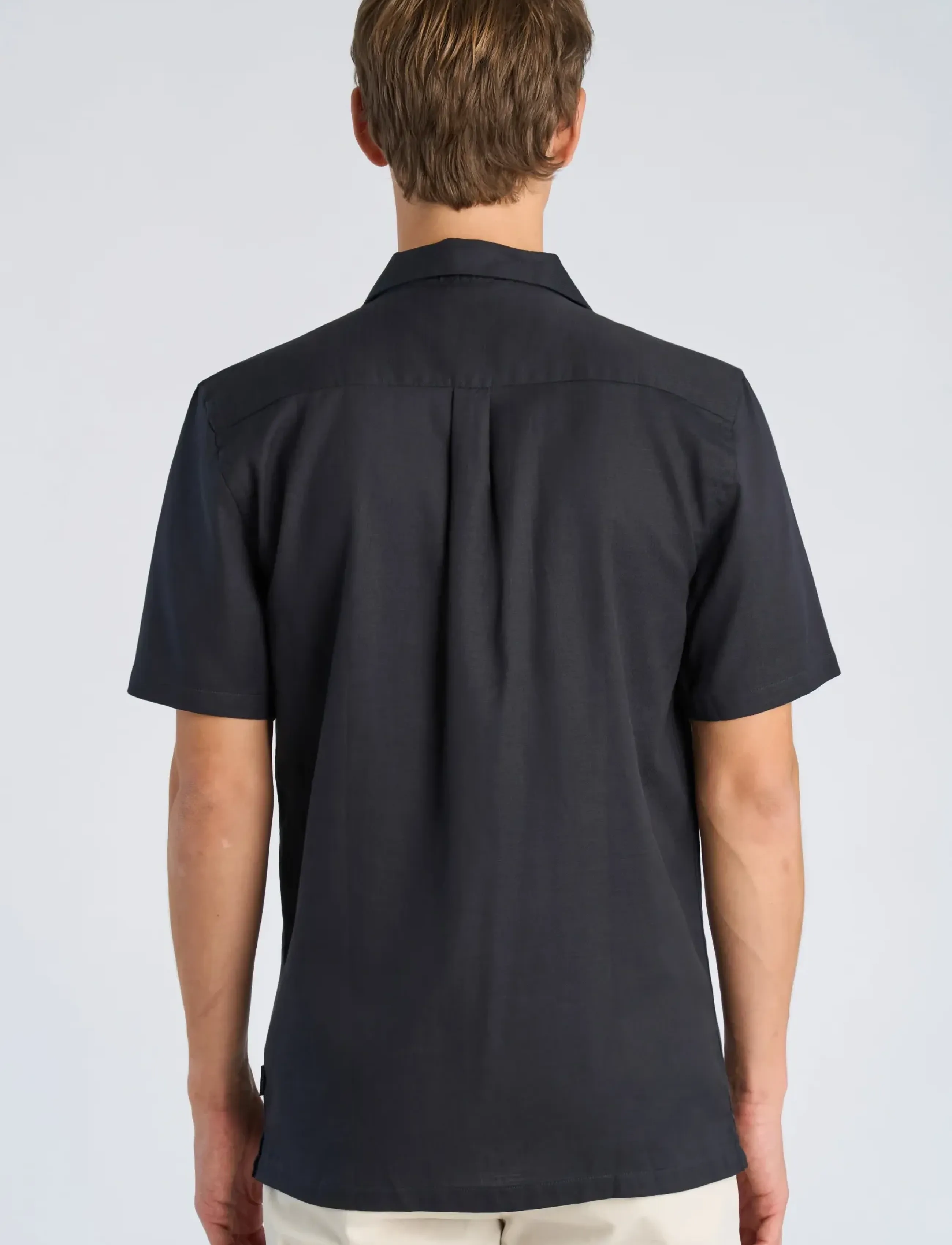 Lindbergh - Cotton / Lyocell blend resort shirt - kortærmede skjorter - dk navy - 4