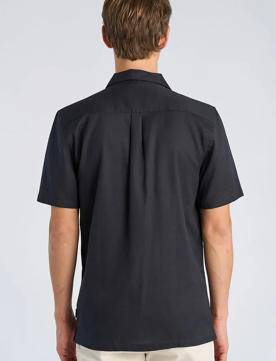 Lindbergh - Cotton / Lyocell blend resort shirt - overhemden met korte mouw - dk navy - 4