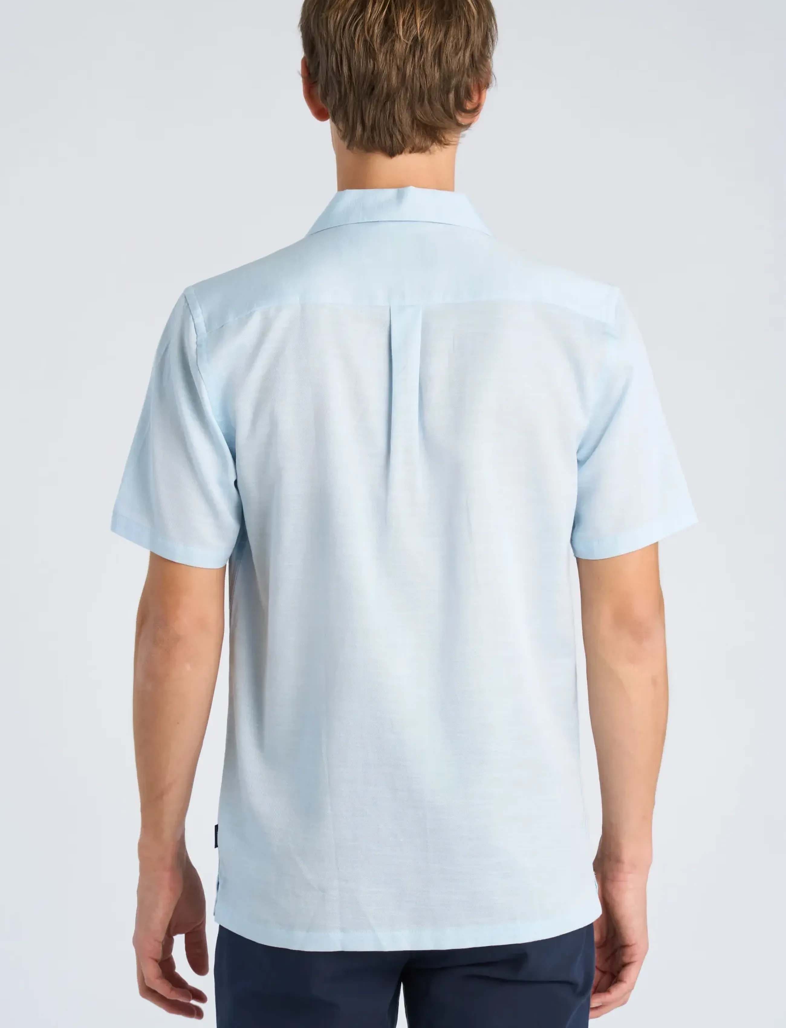 Lindbergh - Cotton / Lyocell blend resort shirt - lühikeste varrukatega särgid - ice blue - 4