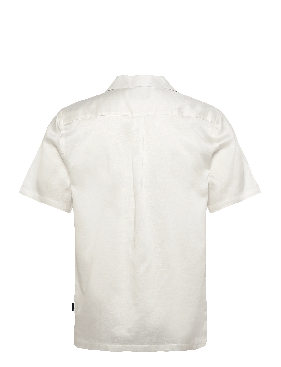 Lindbergh - Cotton / Lyocell blend resort shirt - kortärmade skjortor - off white - 2