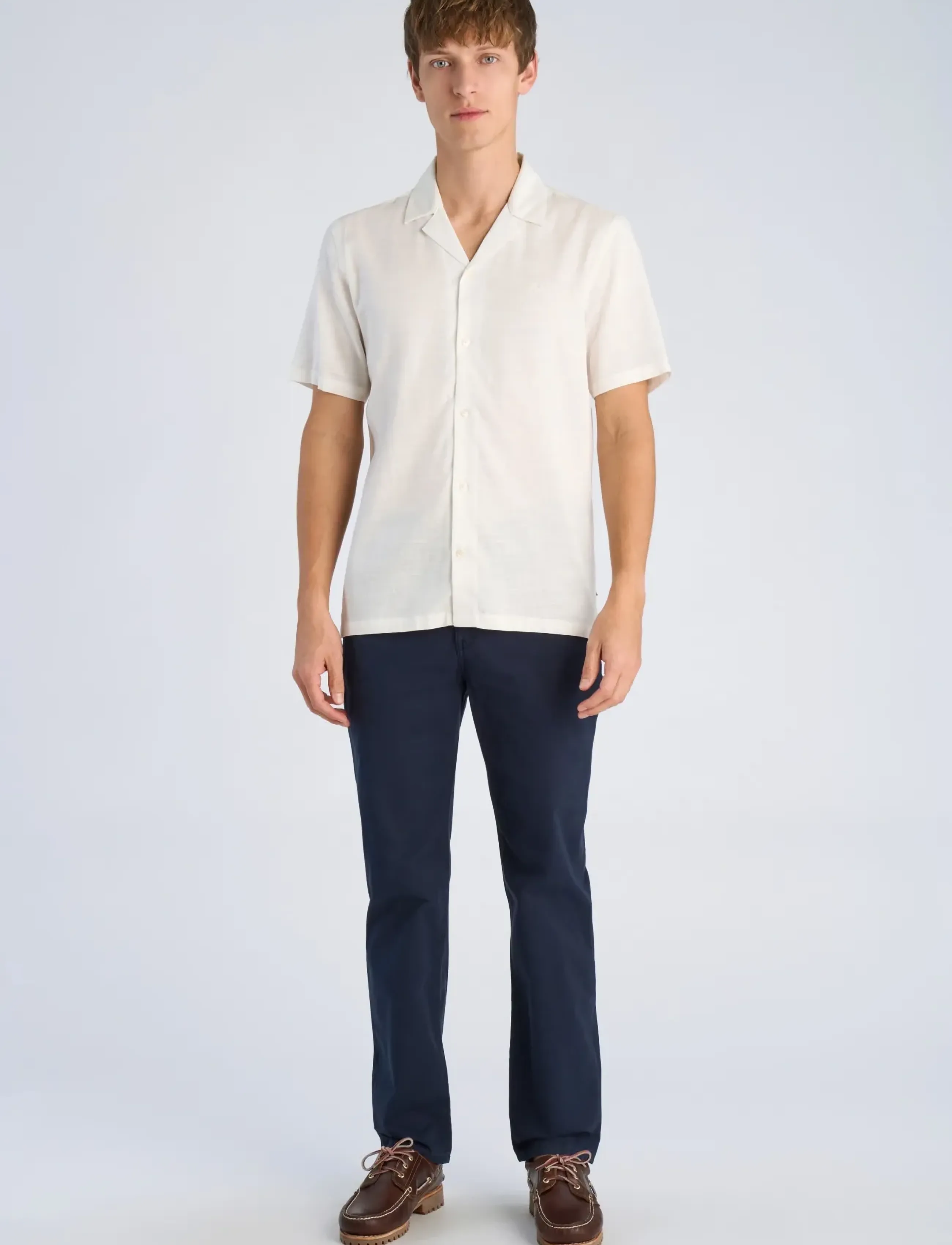Lindbergh Cotton / Lyocell blend resort shirt - Hemden - OFF WHITE / cream