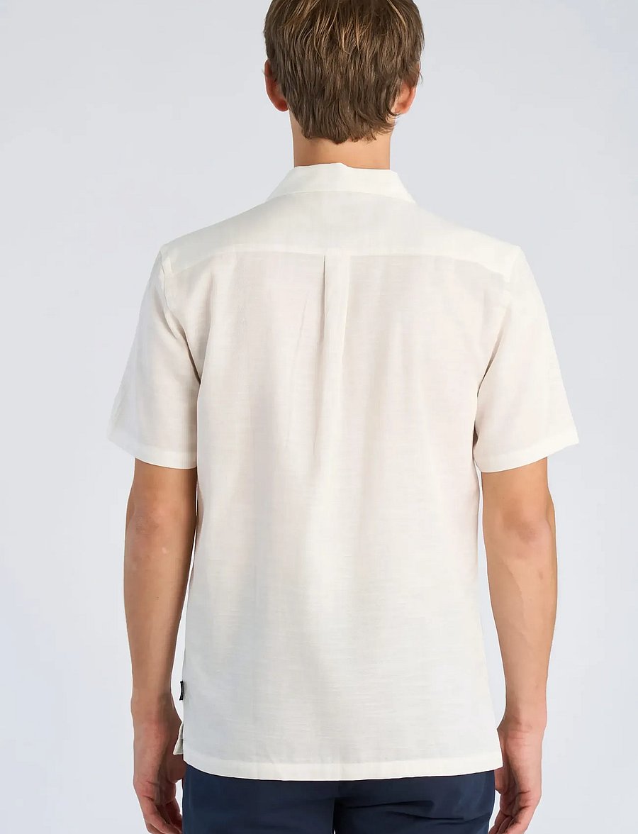 Lindbergh - Cotton / Lyocell blend resort shirt - kortärmade skjortor - off white - 4
