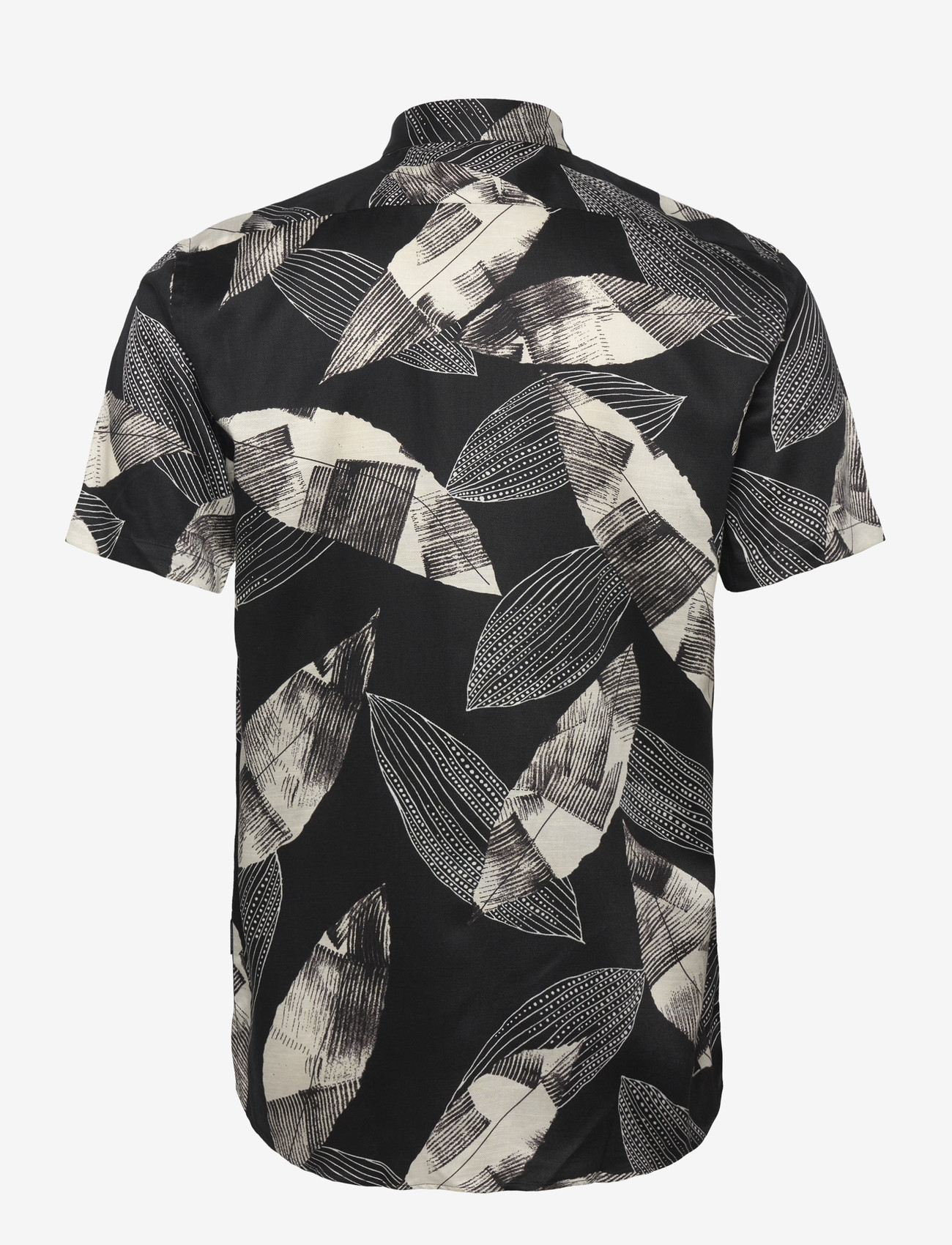 Lindbergh - Cotton / Lyocell blend AOP shirt S/ - mustriga särgid - black - 2