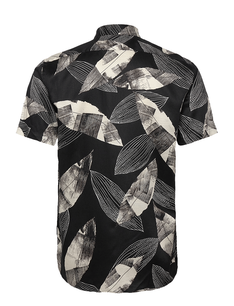Lindbergh - Cotton / Lyocell blend AOP shirt S/ - mustriga särgid - black - 2