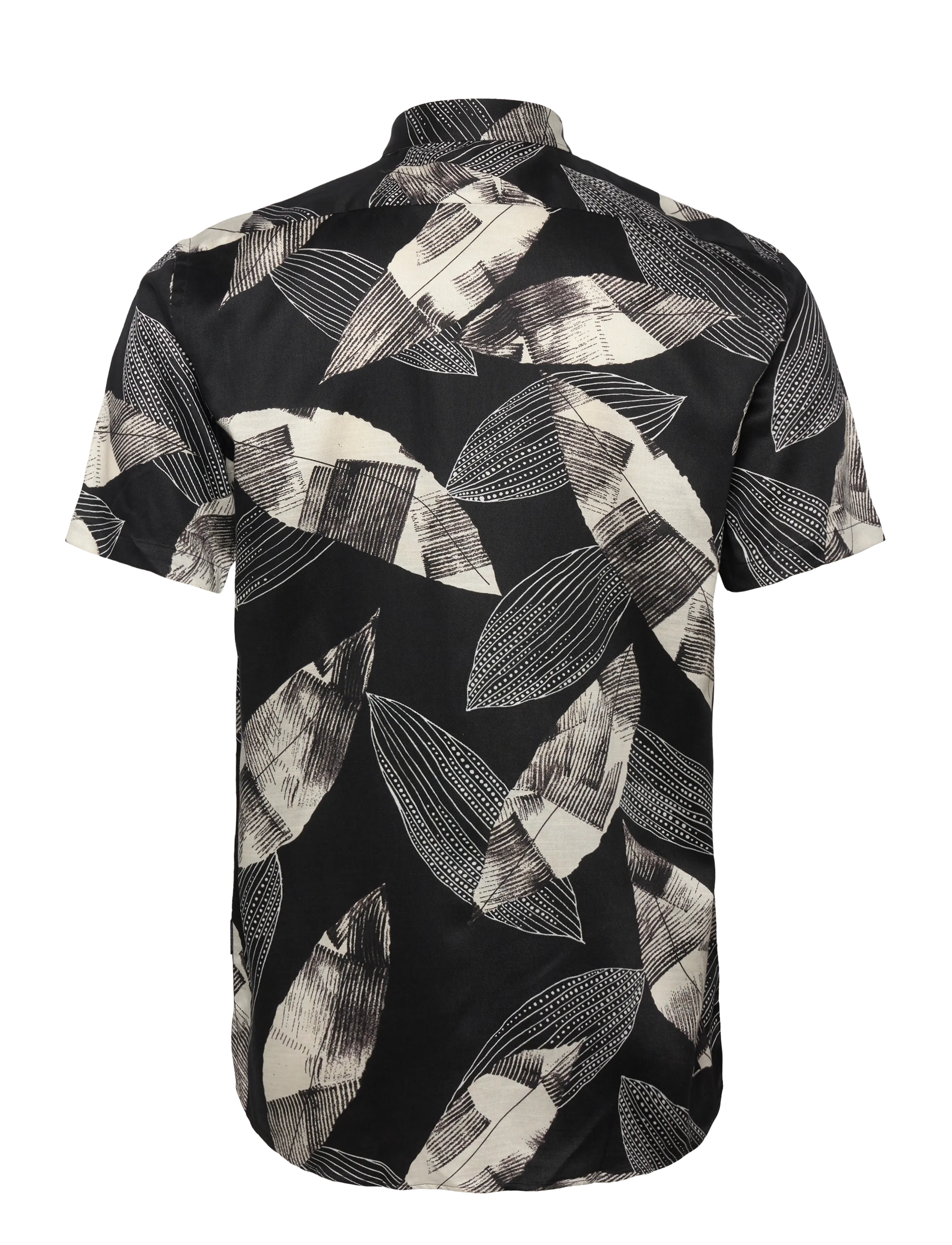 Lindbergh - Cotton / Lyocell blend AOP shirt S/ - pattern shirts - black - 2
