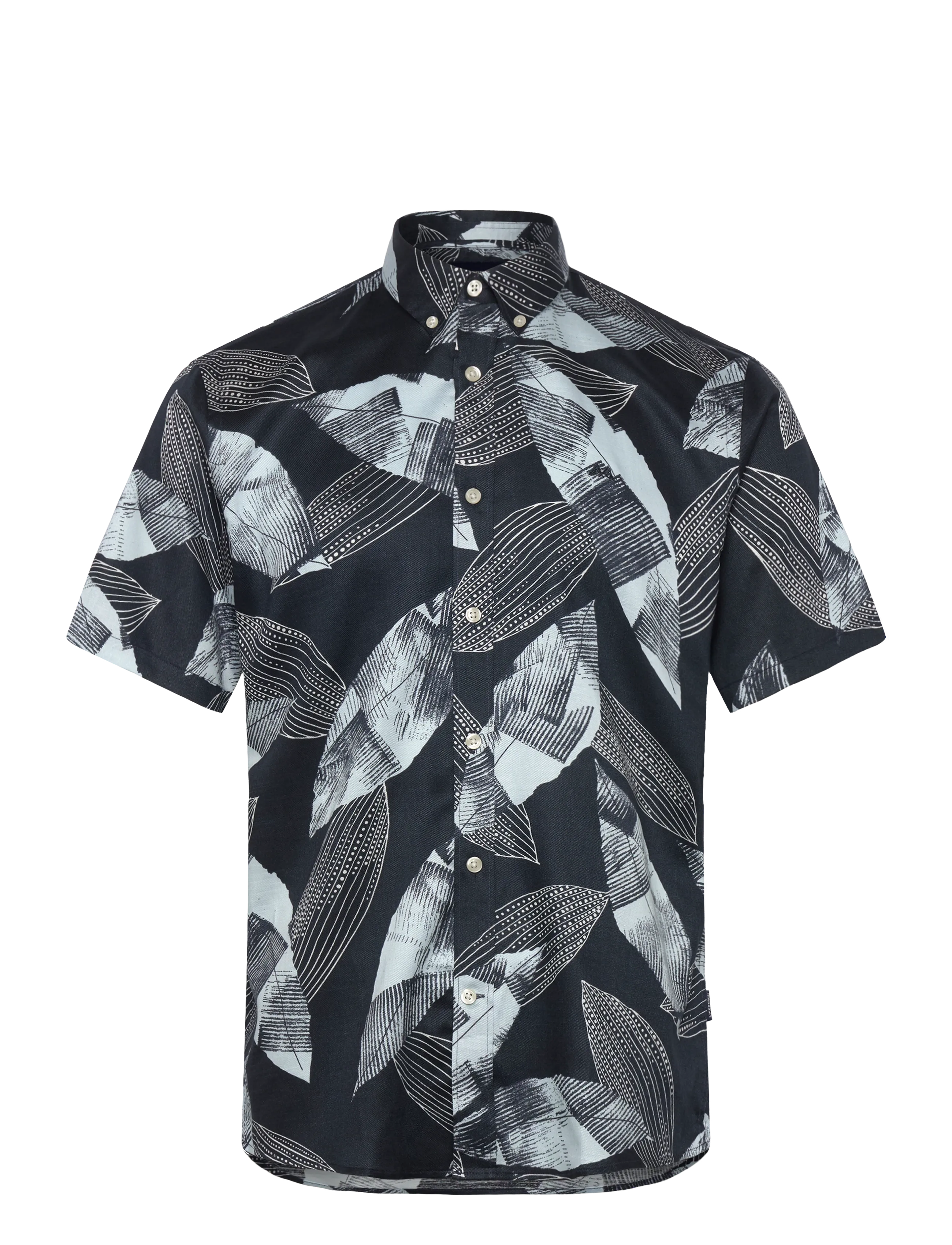 Lindbergh Cotton / Lyocell blend AOP shirt S/ - Lindbergh - ICE BLUE / blue