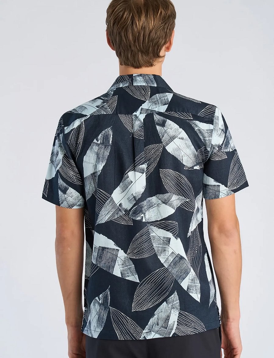 Lindbergh - Cotton / Lyocell blend AOP shirt S/ - gemusterte hemden - ice blue - 4