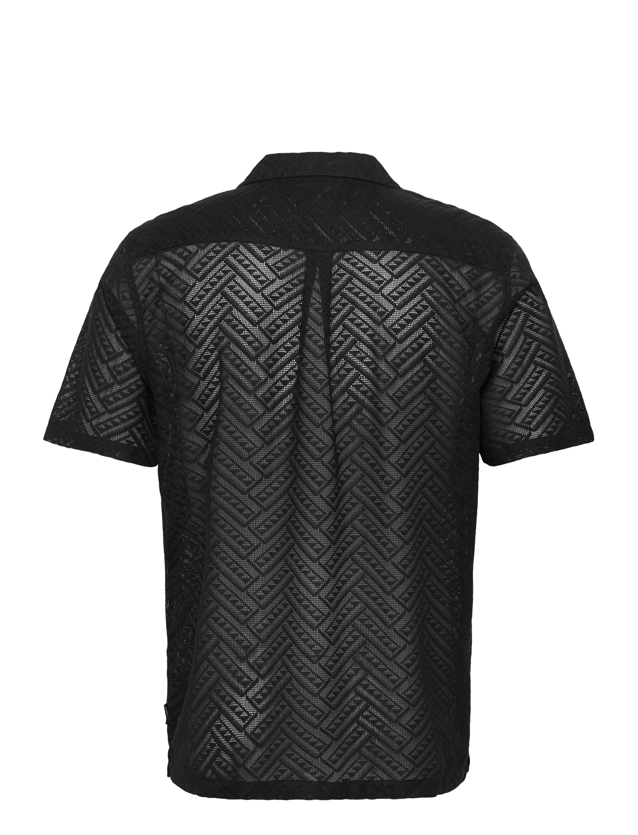 Lindbergh - Texture resort shirt S/S - marškiniai trumpomis rankovėmis - black - 2